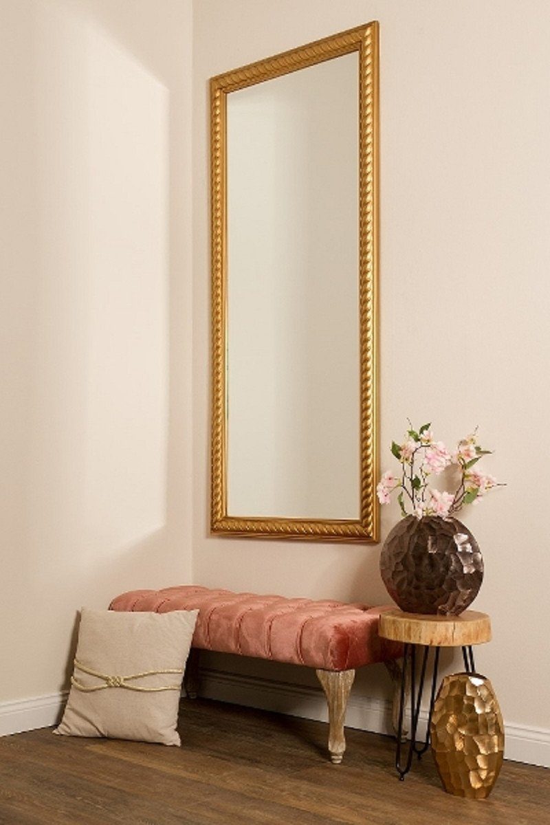 Barock Spiegel H. Wohnzimmer Padrino Antik 162 cm - 72 Gold Wandspiegel Barockstil Barockspiegel im Handgefertigter x Casa