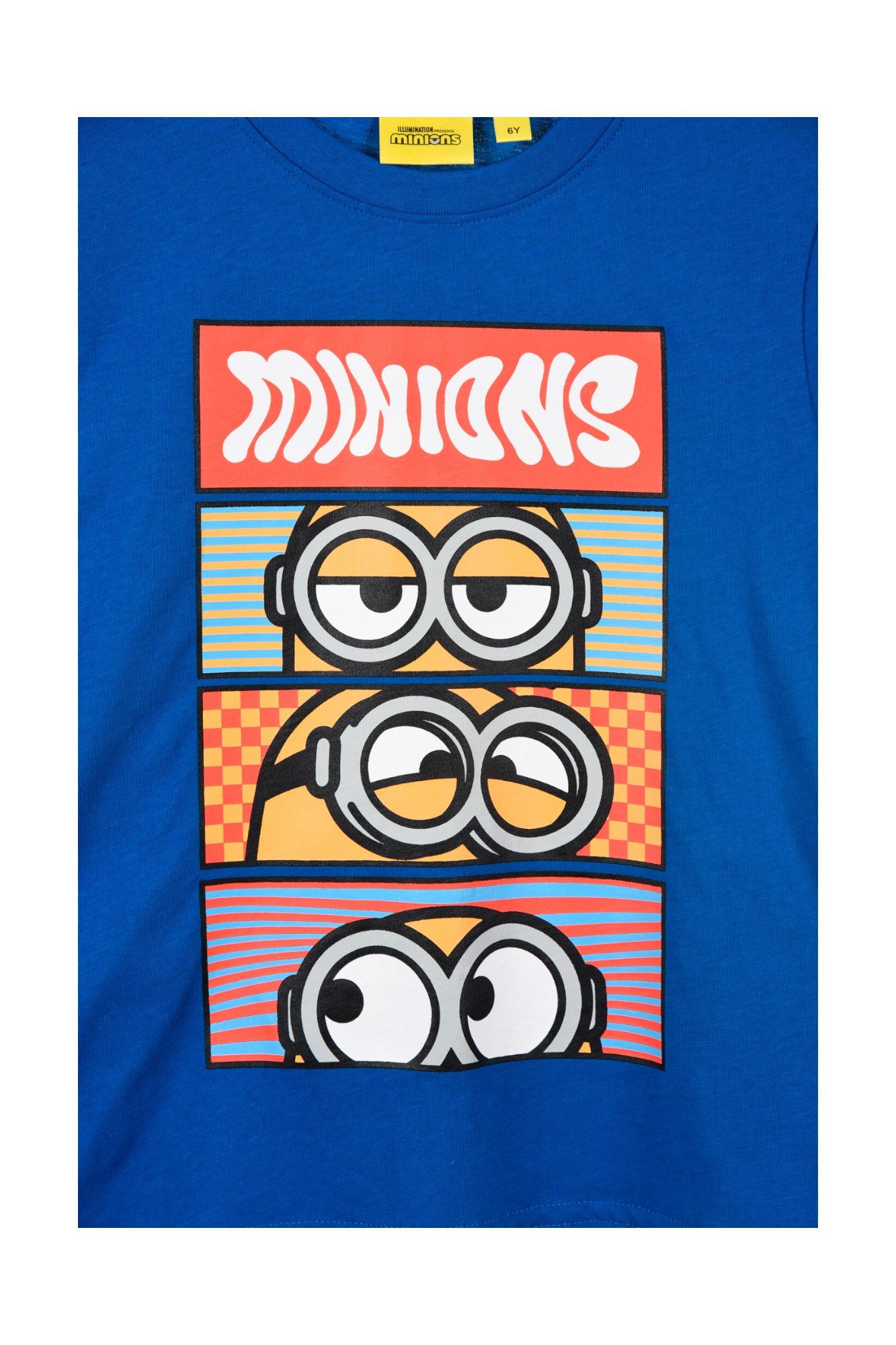 Minions T-Shirt im Comic- Stil Jungen Jersey Kurzarmshirt aus Baumwolle Gr. 98 - 116 cm