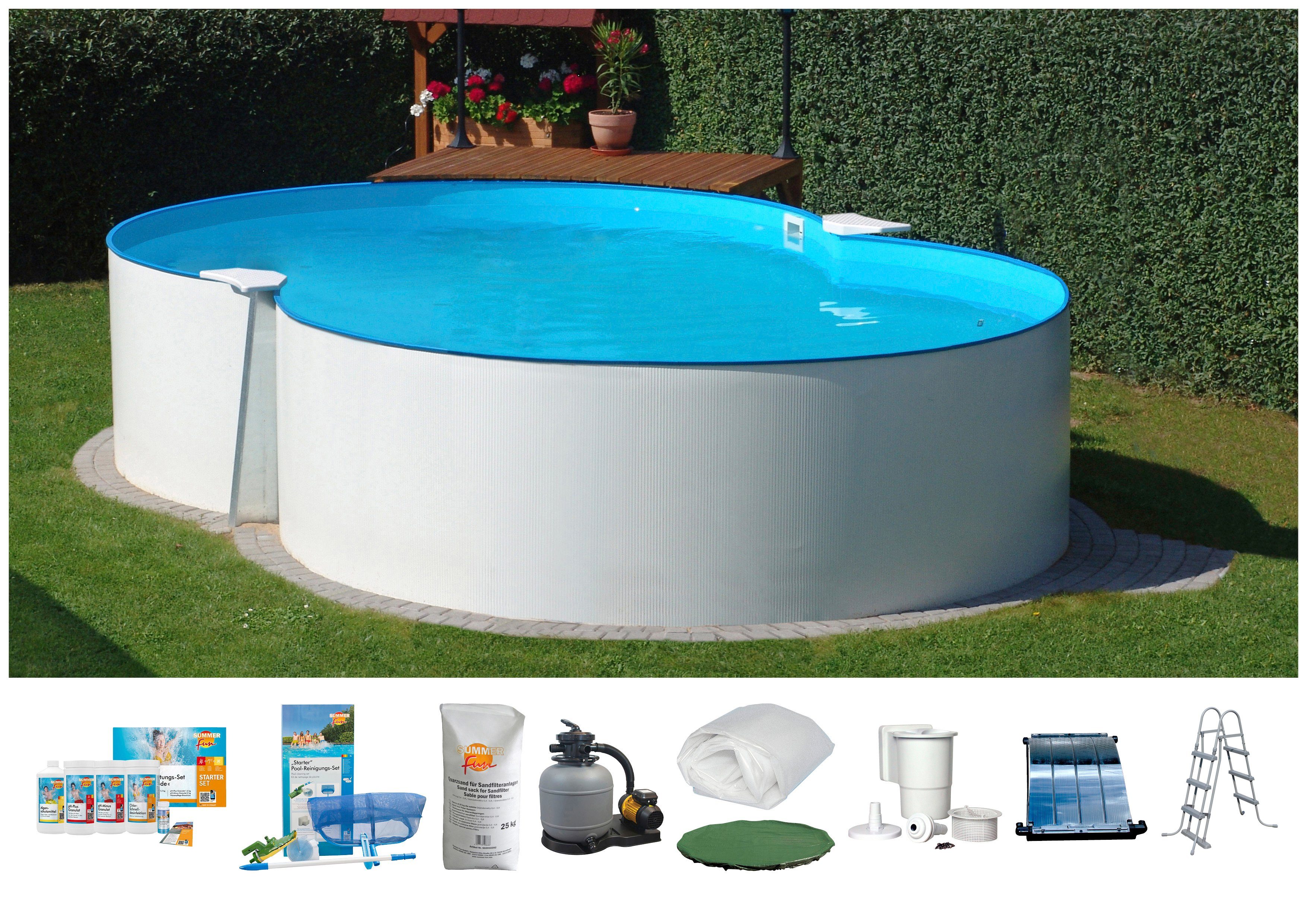 Clear Pool Achtformpool (Set, 8-tlg), 470x300x120 cm inkl. Solarset