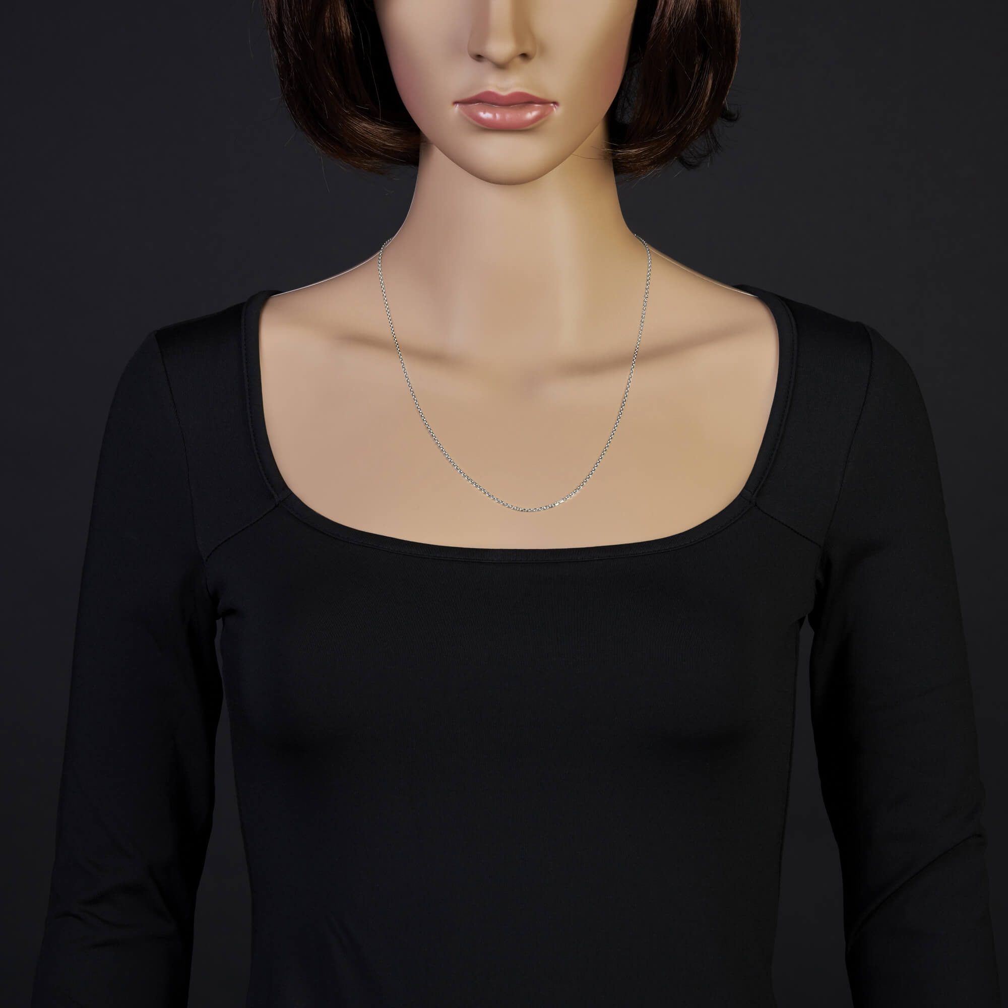 Schmuck Krone Goldkette 1,5mm Ankerkette aus 585 Weißgold, 55cm, Gold 585