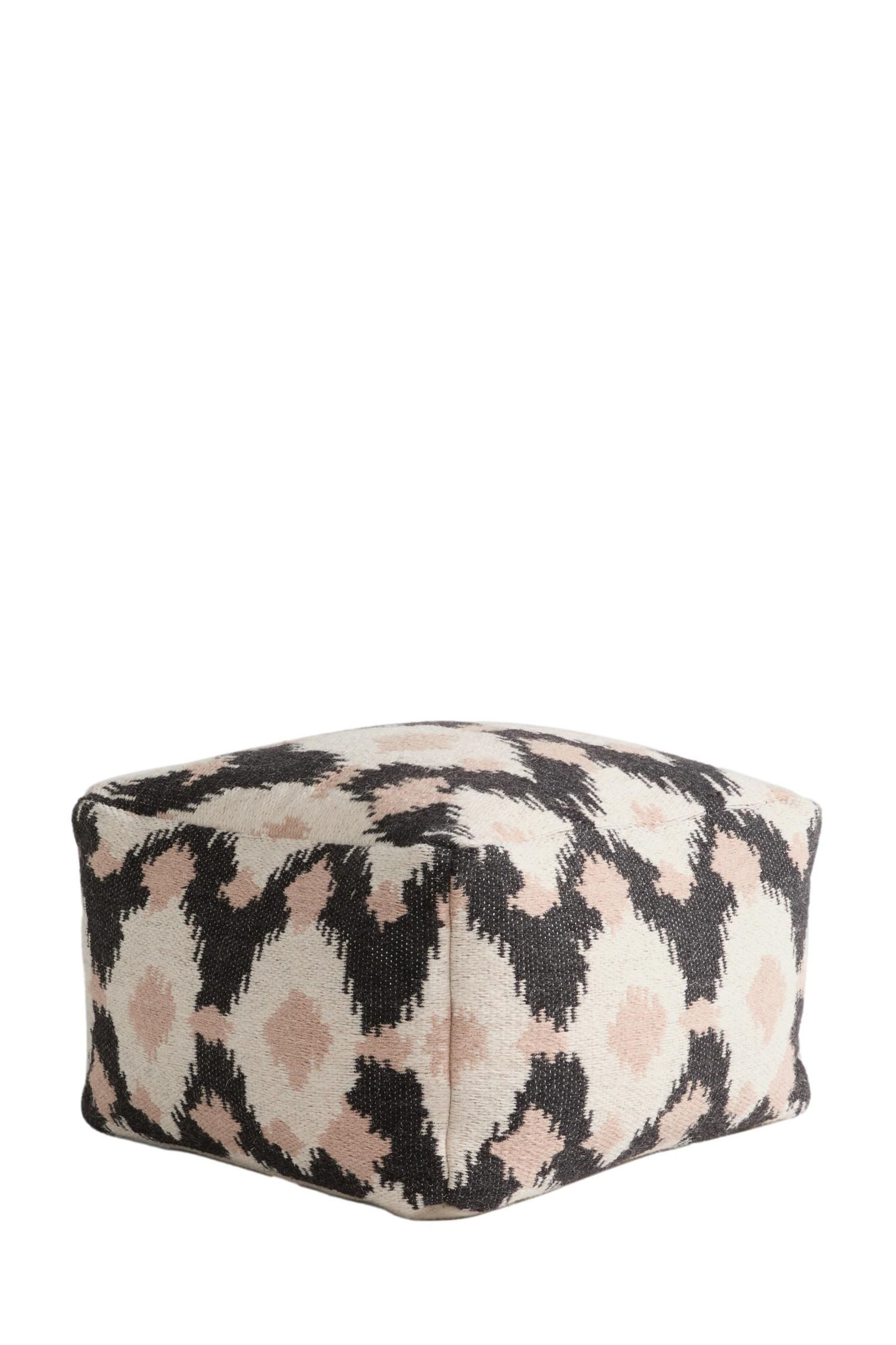 Next Pouf Gewebter, eckiger Ikat-Pouffe