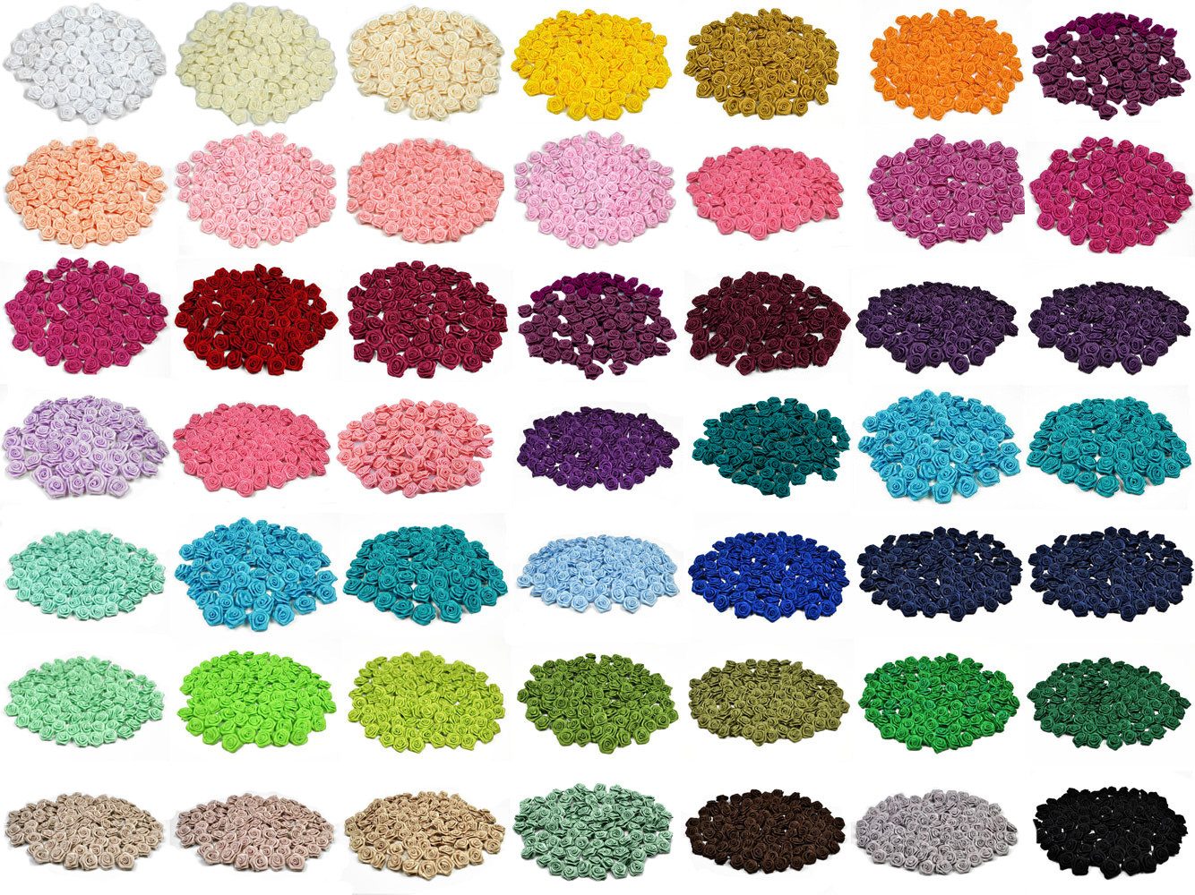 Creativery Streudeko, Satinrosen 15mm zum Basteln & Aufnähen 100 Stück