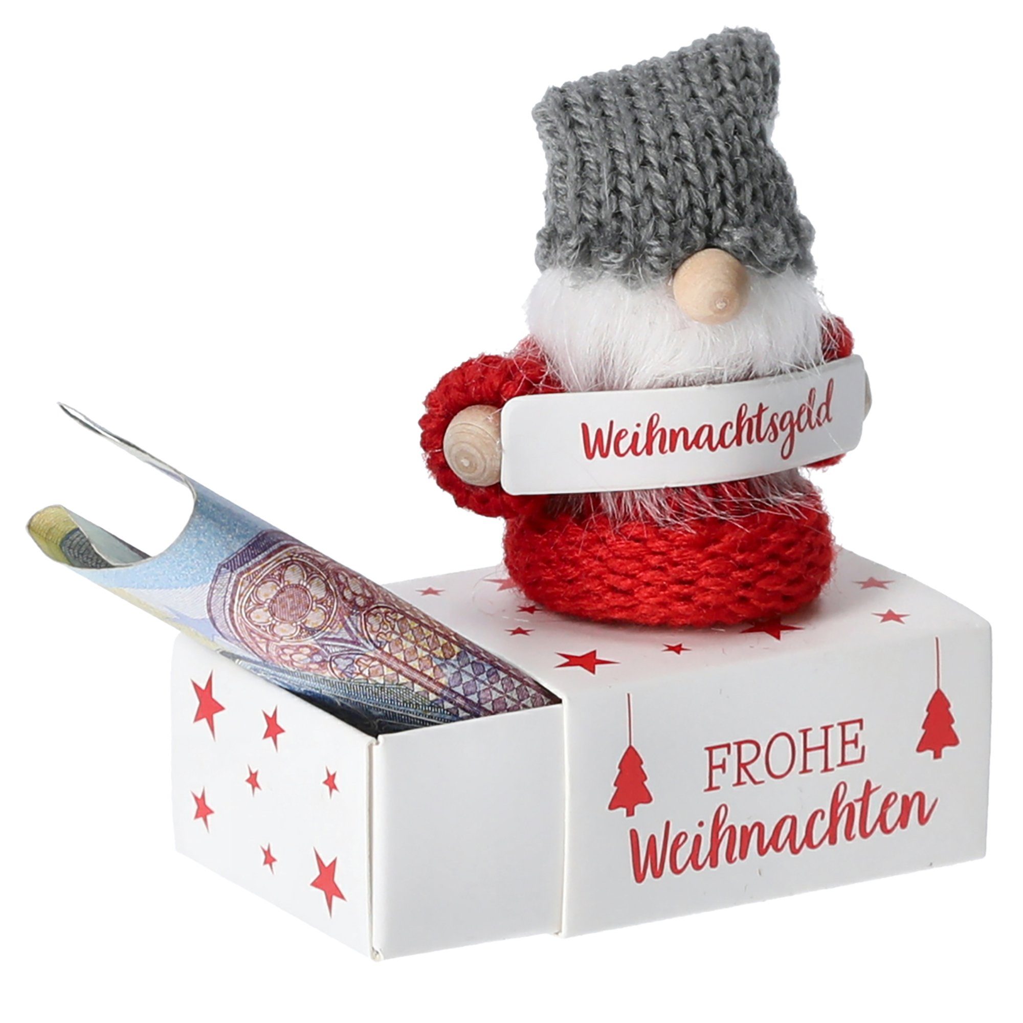 Annastore Geschenkbox Kleine Wichtel mit Box für ihre Geldgeschenke für Weihnachten, Geldverpackung, Weihnachtsgeld Verpackung
