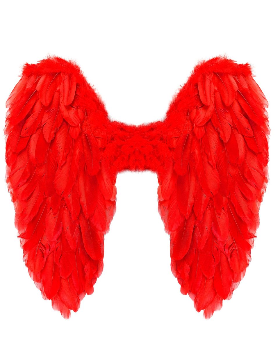 Horror-Shop Kostüm-Flügel Rote Federflügel Kostüm – Faltbare Engel Flügel mi