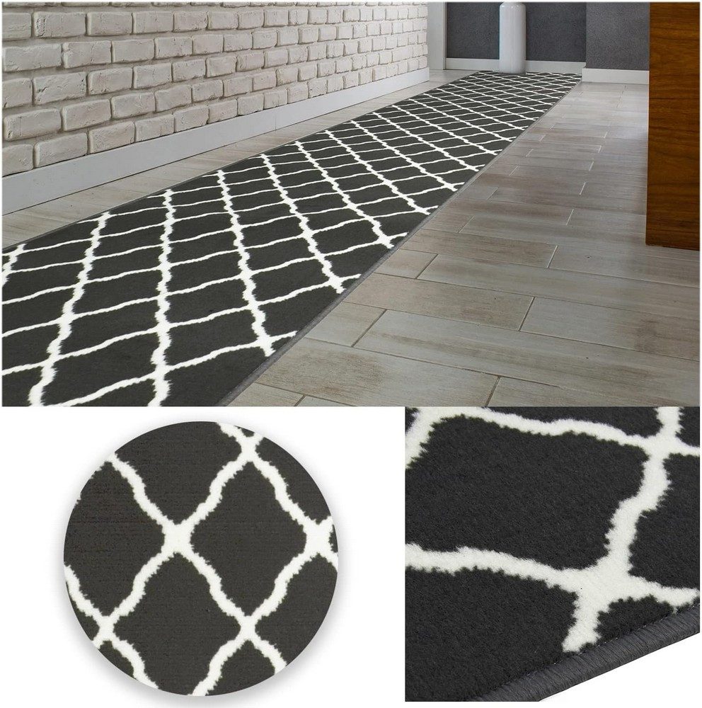 MDEKOR Läufer Teppich Läufer Meterware Höhe 6 mm, 70x70cm Grau Efez günstig online kaufen