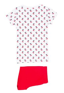 LOSAN Shorty Losan Mädchen Shorty Pyjama kurz Kirschen weiß rot (3 tlg)