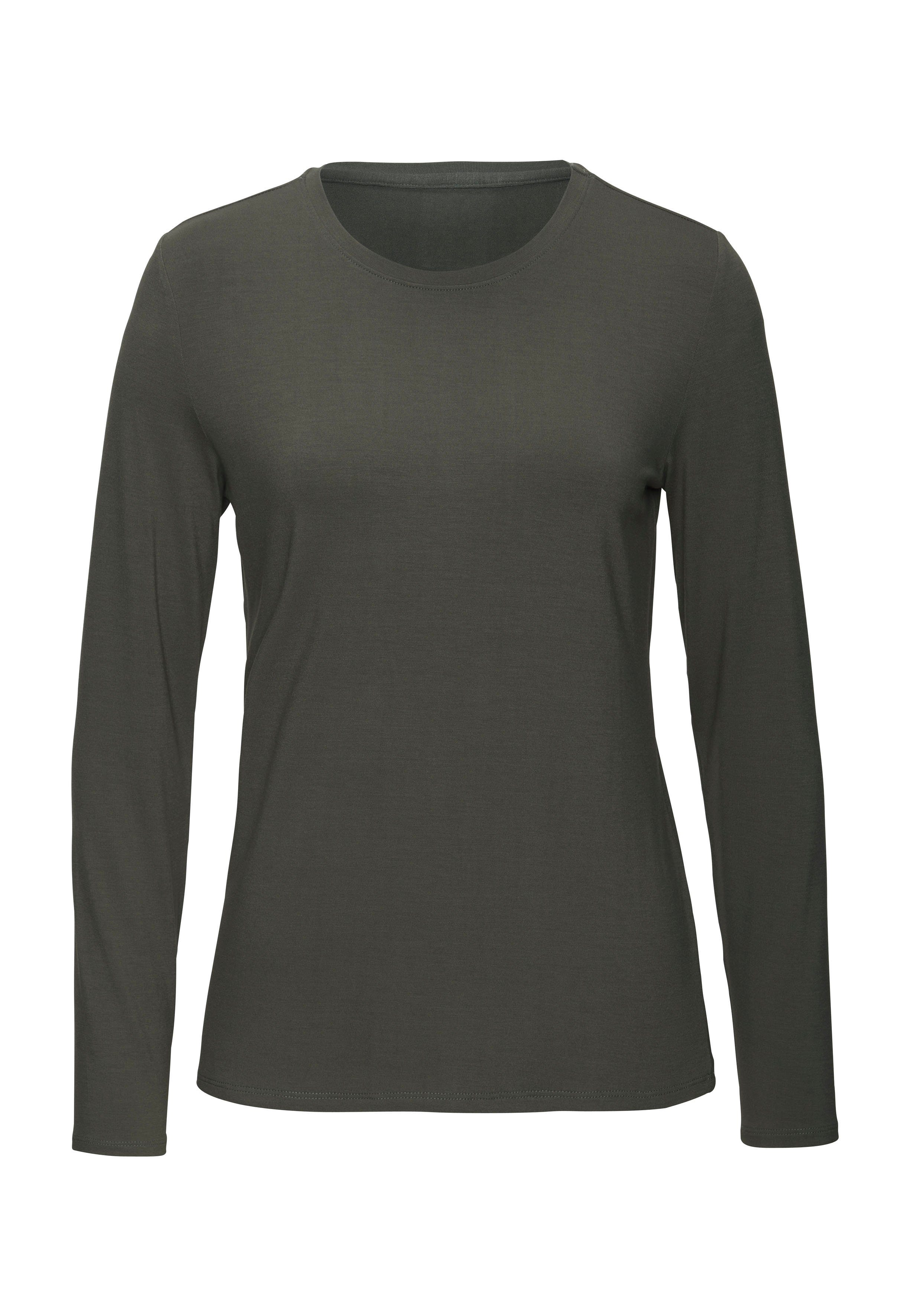 LASCANA Langarmshirt aus weichem Viskose-Stretch (2er-Pack) günstig online kaufen