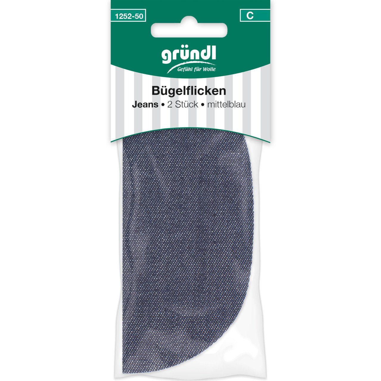Gründl Patchies Gründl Bügelflicken Jeans 2 Stück mittelblau, 100 % Baumwol günstig online kaufen