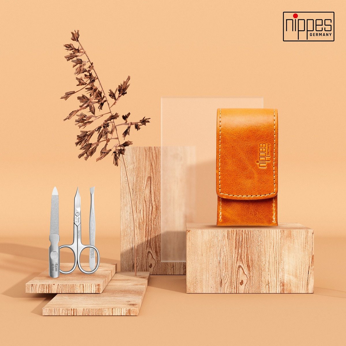 nippes Solingen Maniküre-Etui Maniküre Set Cognac, 3-teilig, Rindleder-Etui günstig online kaufen