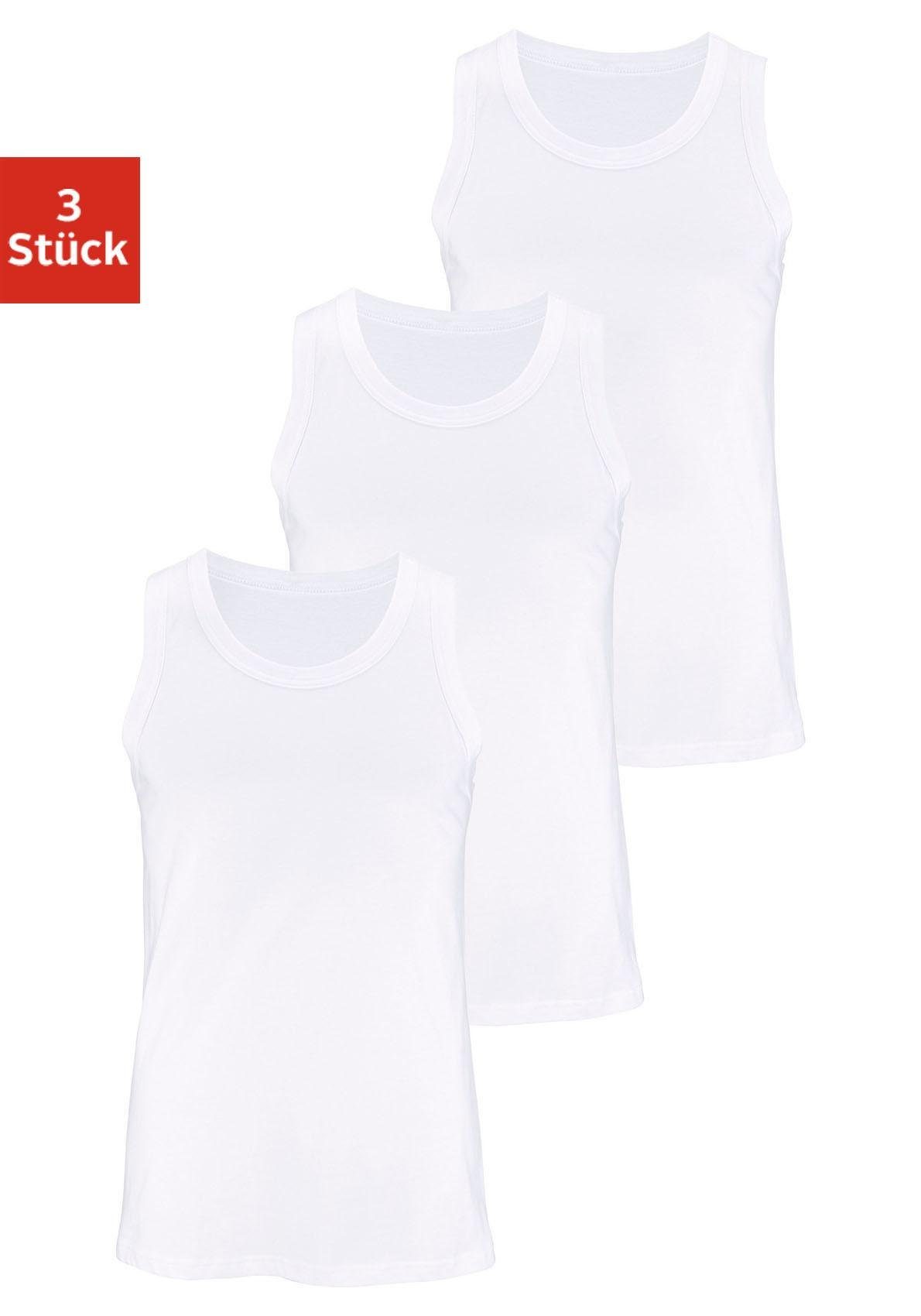 H.I.S Tanktop (Packung, 3-tlg) aus weiß Baumwolle