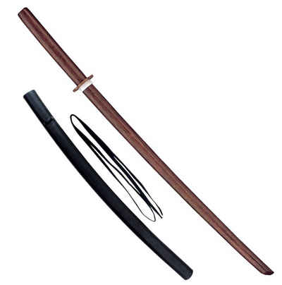 BAY-Sports Holzschwert Set Bokken mit Saya Scheide Katana rot Trainingsschwert Bokken, geölt 100 cm, 2 Teile Set Angebot