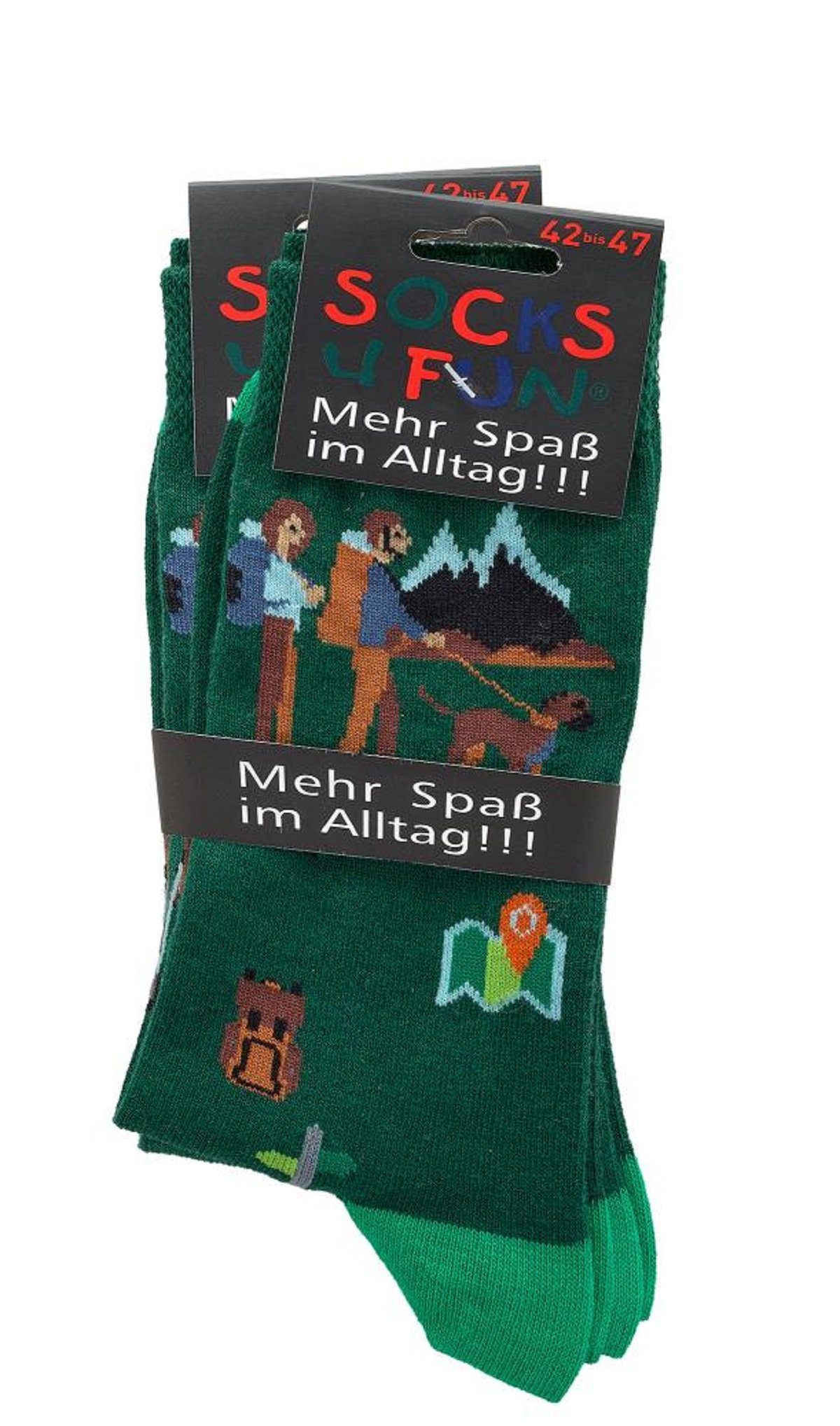 Socks 4 Fun Freizeitsocken Socks 4 Fun Motivsocken Wanderfreunde 2er-Bündel günstig online kaufen