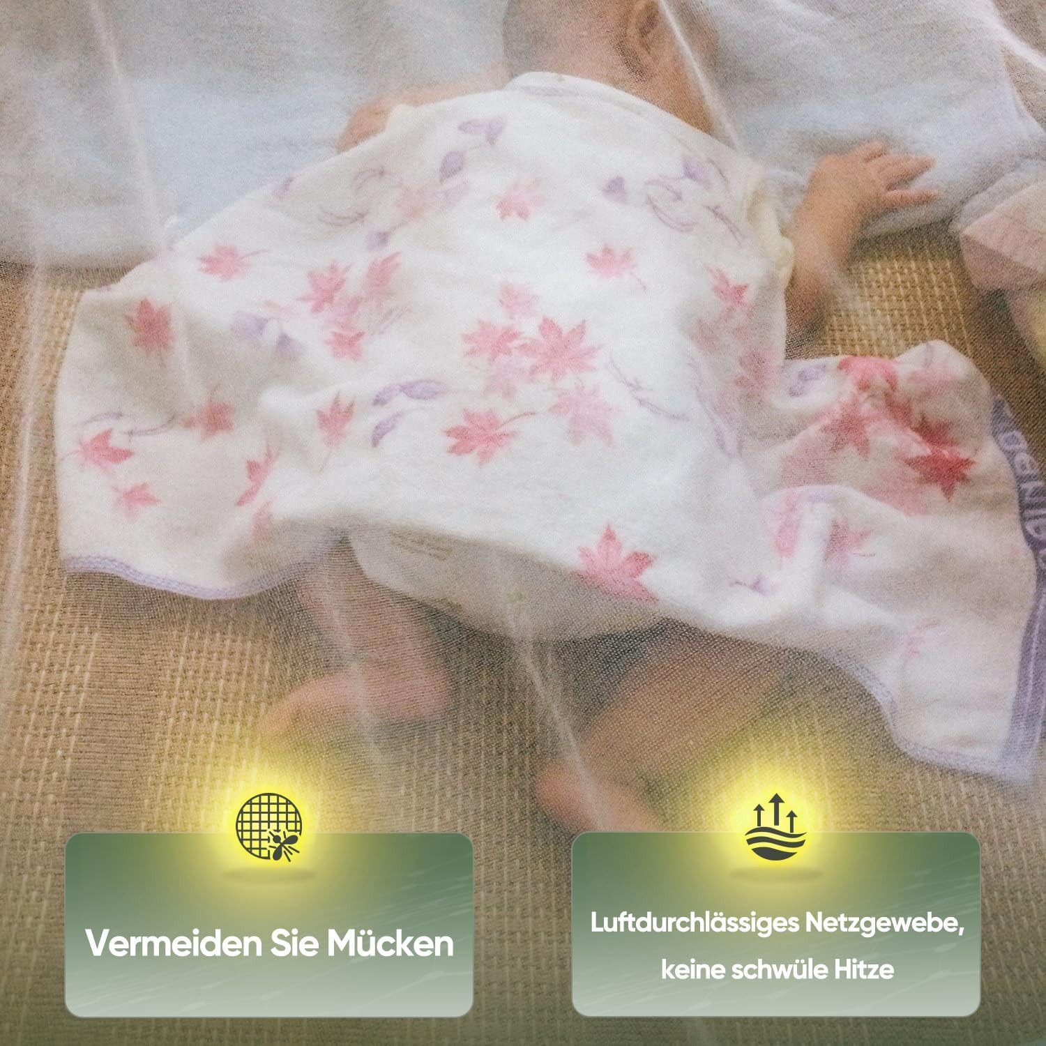Sekey Moskitonetz Moskitonetz Bett Betthimmel Baby Baldachin Mückennetz Weiß, Insektenschutz Fliegengitter Fliegennetz Kinder für Bett und Reise – Bild 5 von 5