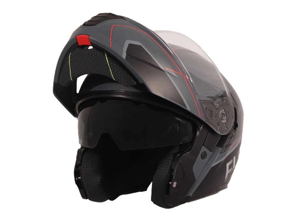 Motorradhelm VITO FURIO Flip-Up Klapphelm, Integralhelm mit intergr. Sonnebrille