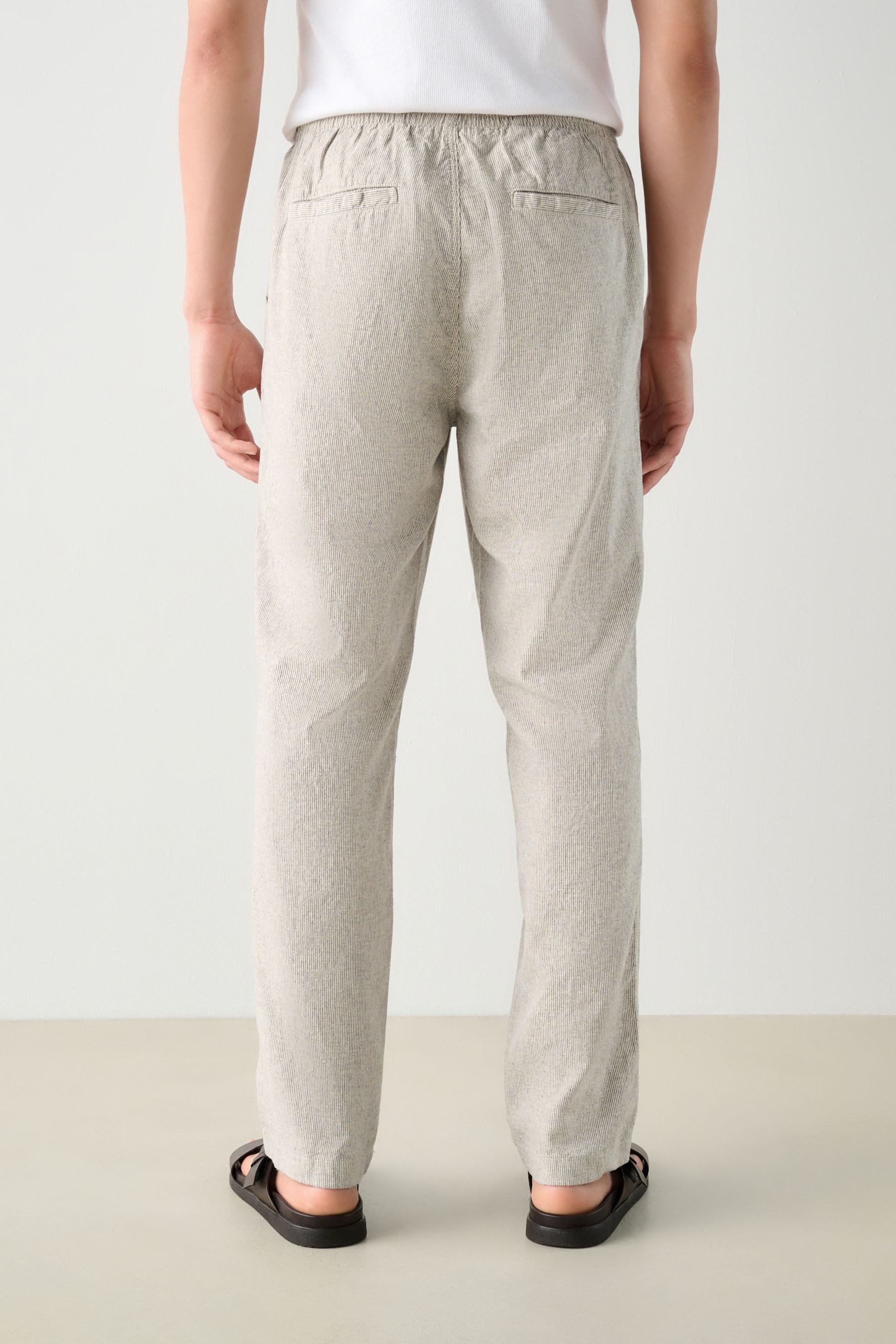 Next Leinenhose Gestreifte Hose aus Baumwolle günstig online kaufen