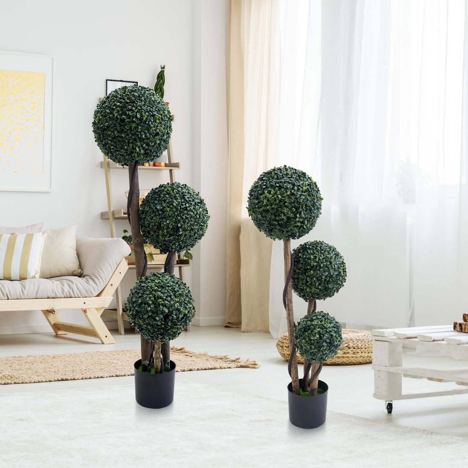 Kunstbaum 1 Stück Topiary Bäume Künstliche Outdoor 35" Mailand Gras Bäume, GarveeMore – Bild 5 von 5