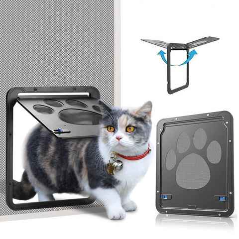 CALIYO Haustierklappe Haustierklappe Fliegengitter mit Magnet Hundeklappe Katzenklappe, für Fliegengittertür Abschließbar Haustiertür für Katzen/ Hunde