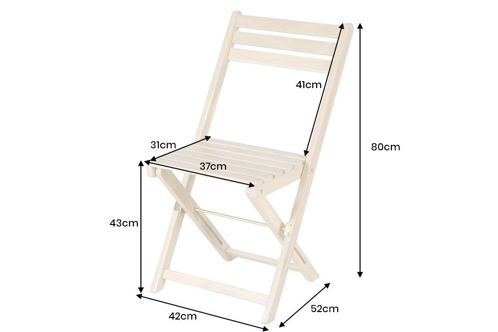 riess-ambiente Gartenstuhl BALI natur hell – Massivholz, klappbar, wetterfest, Outdoor (Einzelartikel, 1 St), klappbarer Balkonstuhl aus Massivholz – ideal für Garten & Terrasse