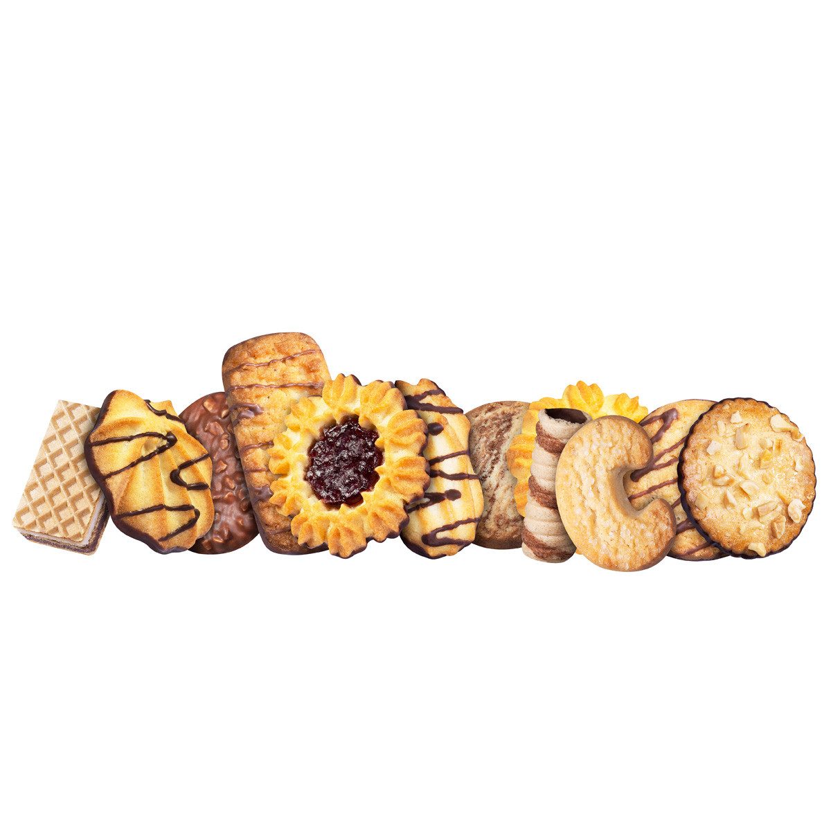 Schulte Kekse, Schulte Feingebäck Gebäck und Waffelmischung knuspriges Gebäck 1500g