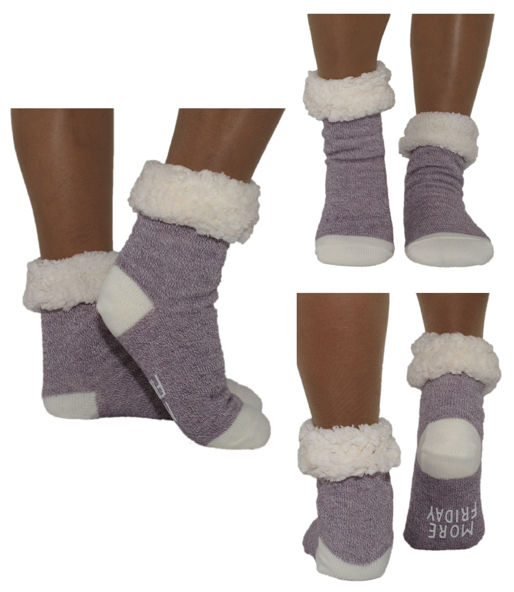 Antonio Haussocken Hüttensocken Haussocken Hüttenschuhe ABS Teddyfell Friday Gr 35-42