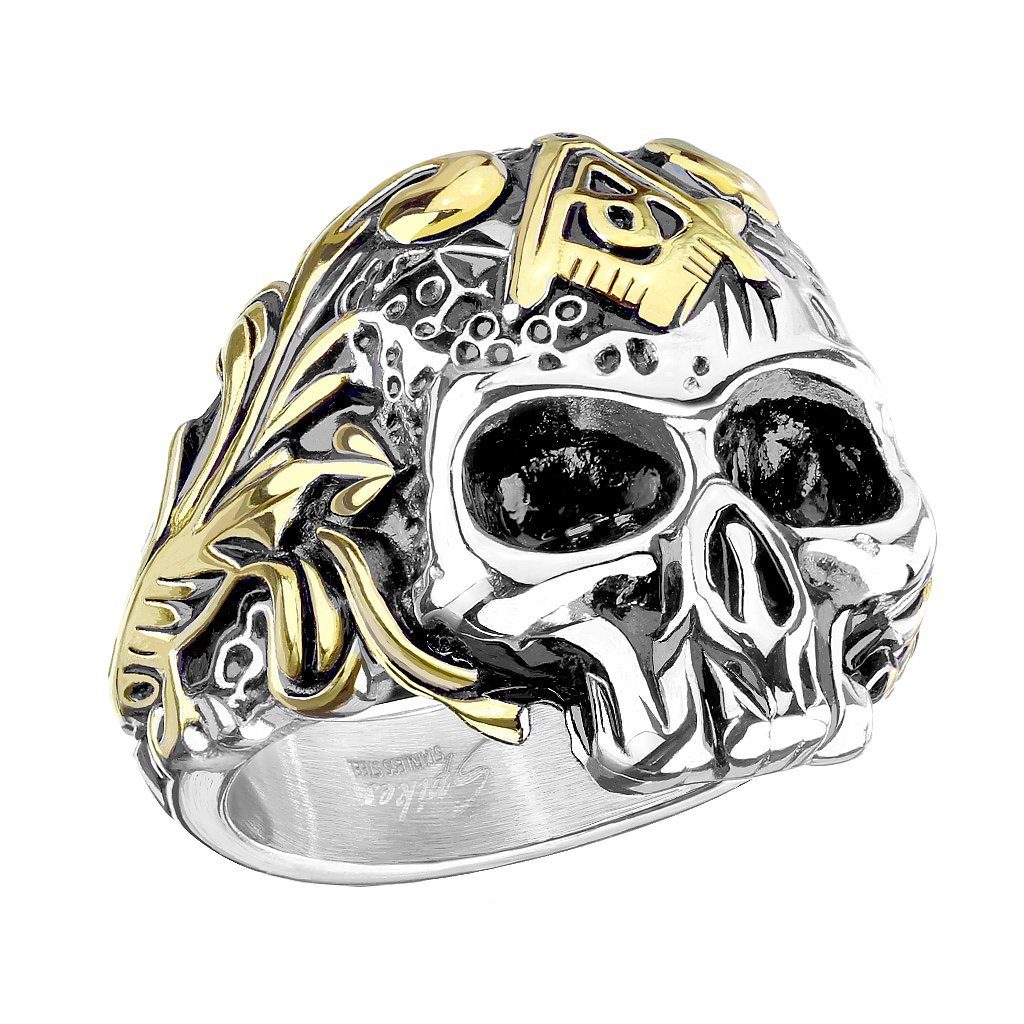 Taffstyle Fingerring Herren Ring Biker Totenkopf günstig online kaufen