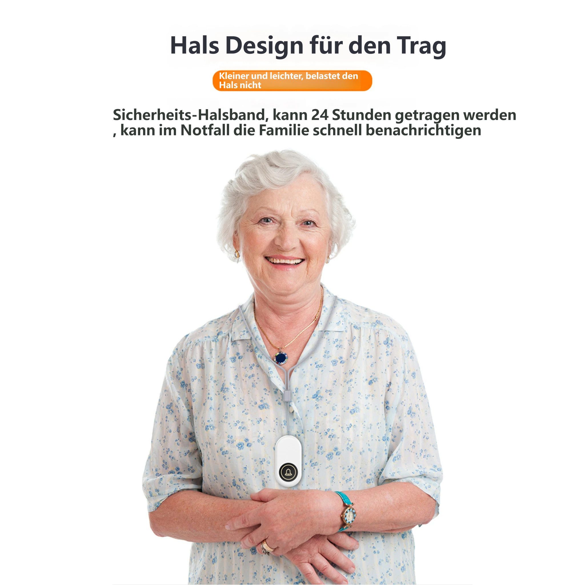 KINSI Funk Notrufset für Senioren,Notrufknopf mit 30mm Großtaste Notrufknopf (110dB Lautstärke,Notrufsystem für Zuhause,Pflege & Schwangere)