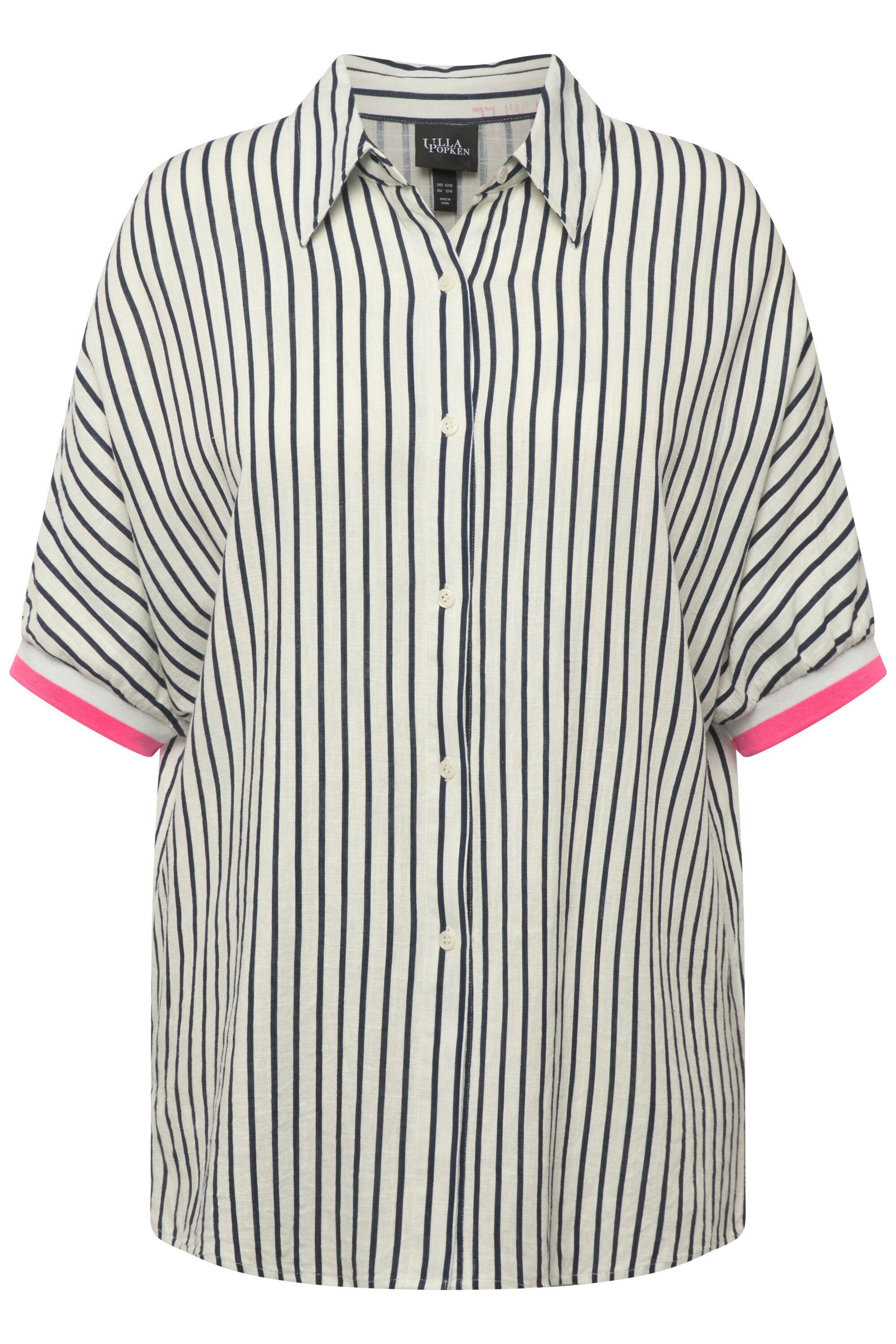 Ulla Popken Hemdbluse Hemdbluse Leinenmix Oversized günstig online kaufen