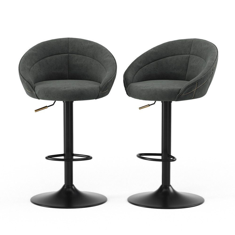Barhocker Goldamo, Anthrazit/Schwarz, 58.5 x 84.5 cm 2er-Set