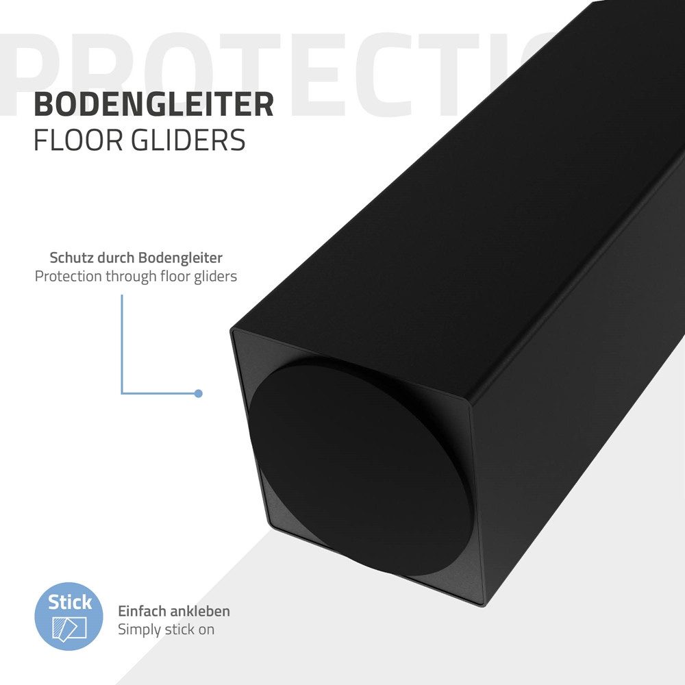 ML-DESIGN Tischbein 4er Set Tischbeine schräg Möbelfüße und Tischgestell aus Stahl I-Form, Bankkufen I-Design 30cm Schwarz glänzend Möbelbeine 96° Neigung – Bild 5 von 5