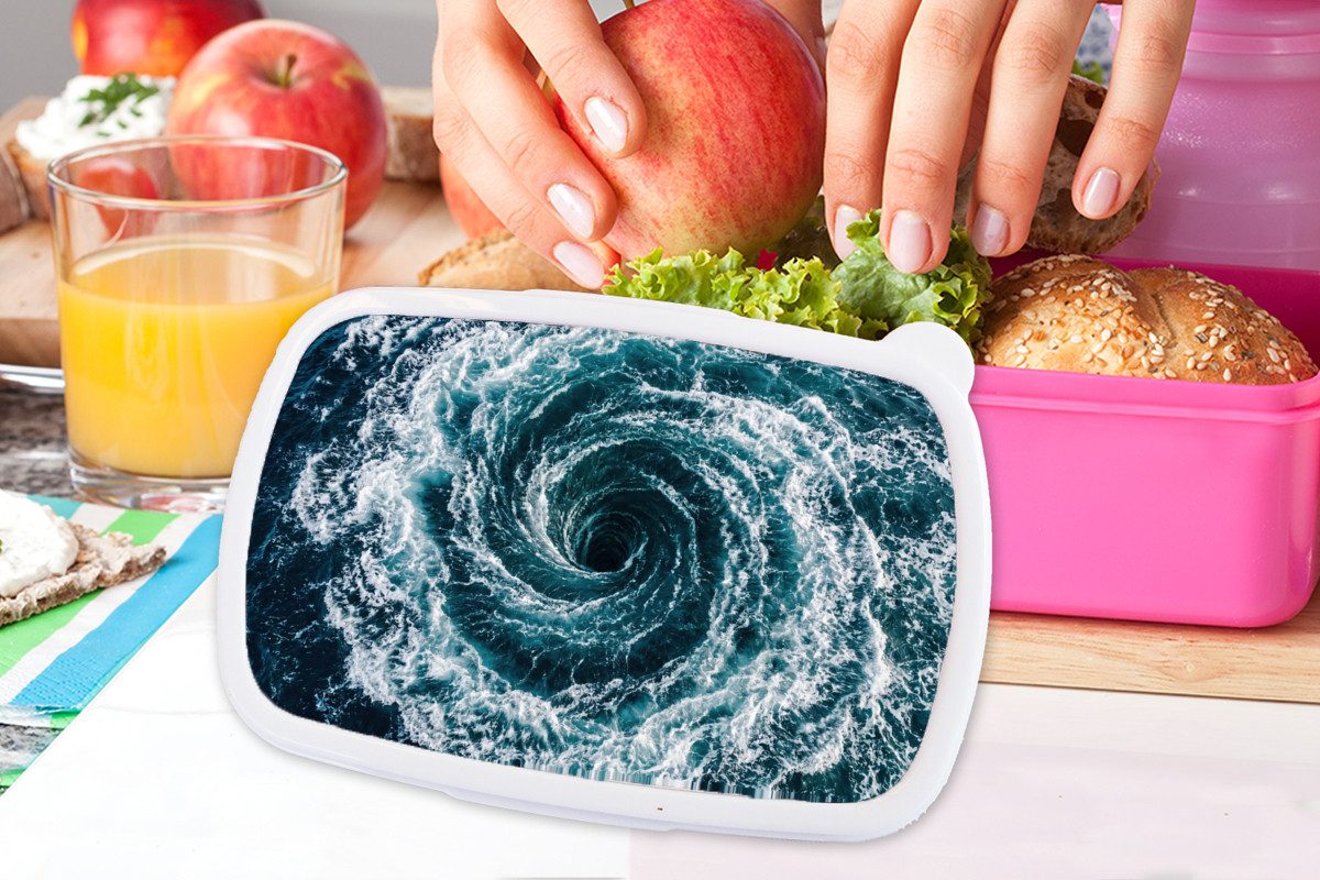 MuchoWow Lunchbox Ozean - Blau - Whirlpool, Kunststoff, (2-tlg), Brotdosen, Lunch Box, Brotbox für Kinder und Erwachsene