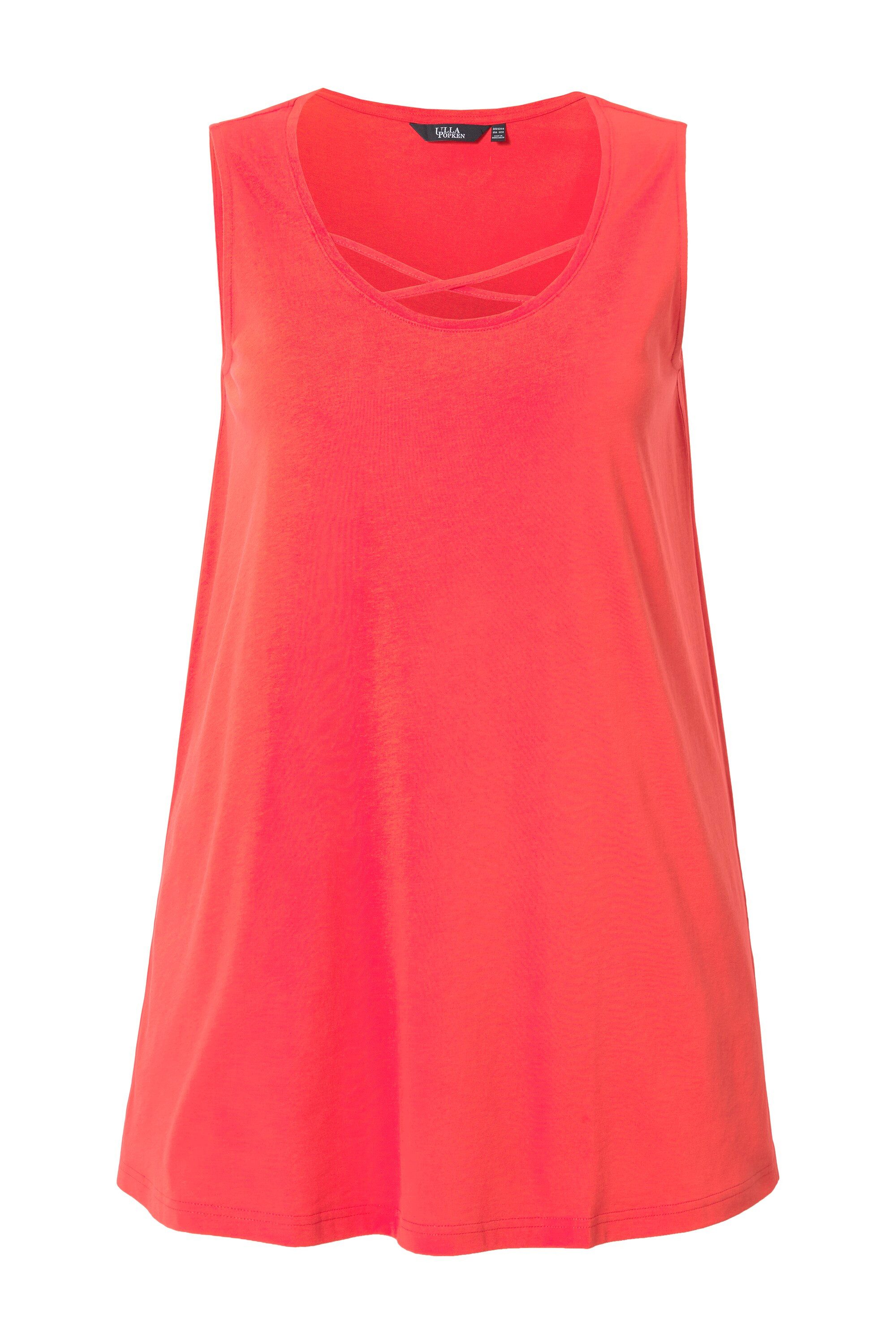 Ulla Popken Longtop Longtop Zierbänder A-Linie Rundhals ärmellos günstig online kaufen