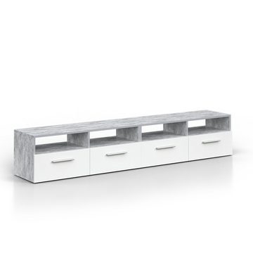 Vicco Lowboard Fernsehschrank Sideboard DIEGO Beton 2-er Set