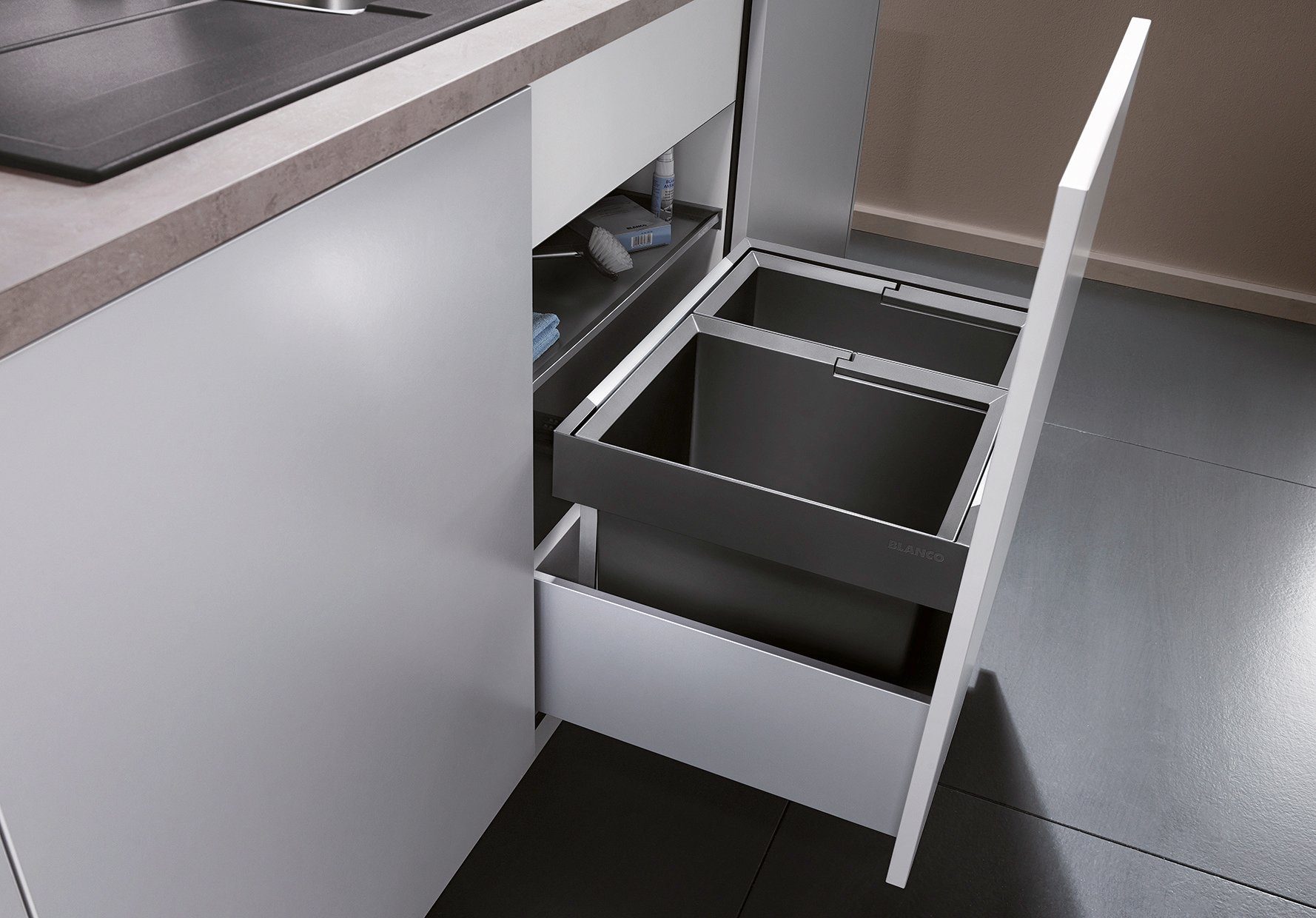 Blanco Mülltrennsystem Flexon II 45/2, Kunststoff, Stahlblech, 450 mm Untermass