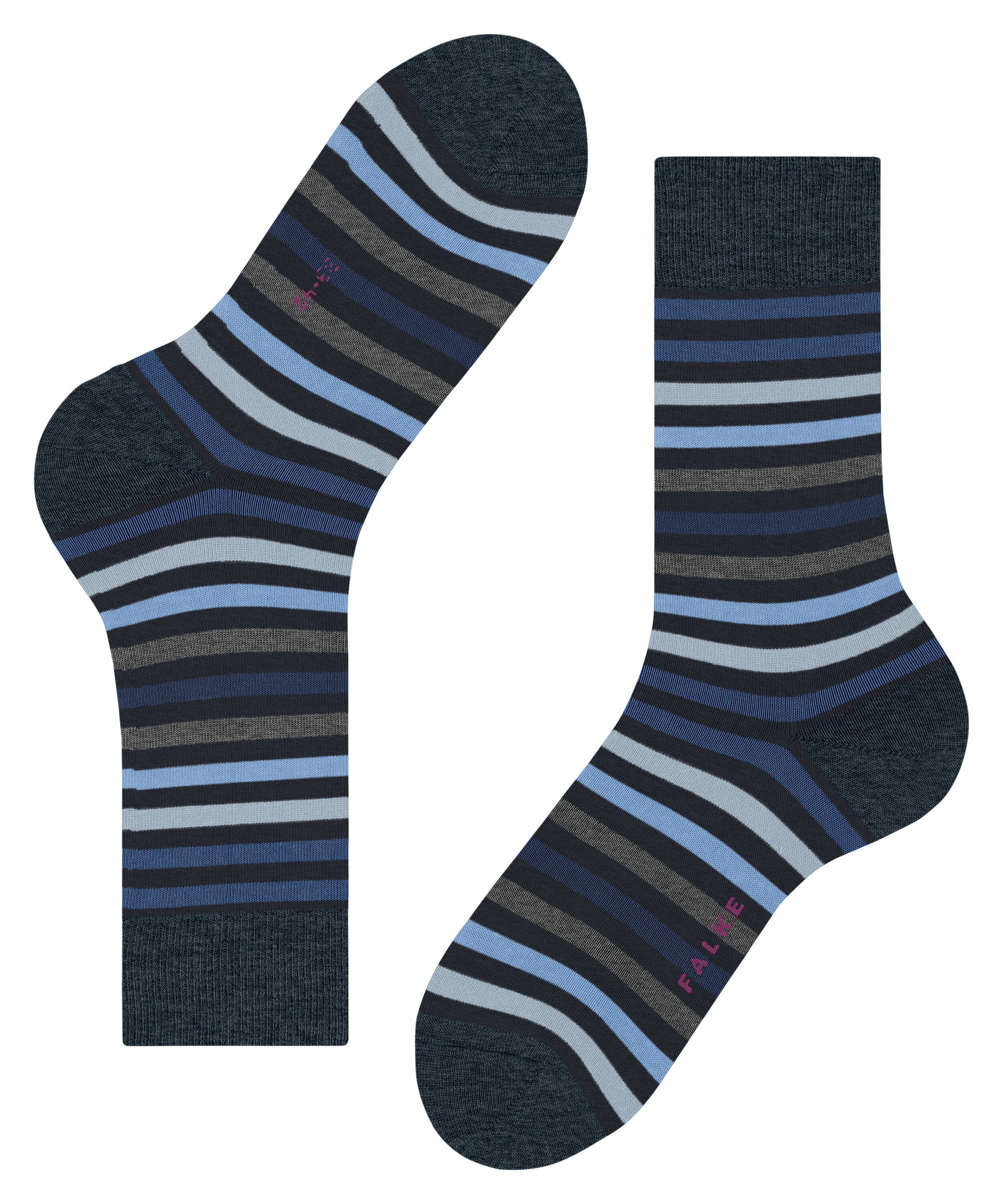 FALKE Socken Tinted Stripe Socken mit merzerisierter Baumwolle (1-Paar) mit merzerisierter Baumwolle
