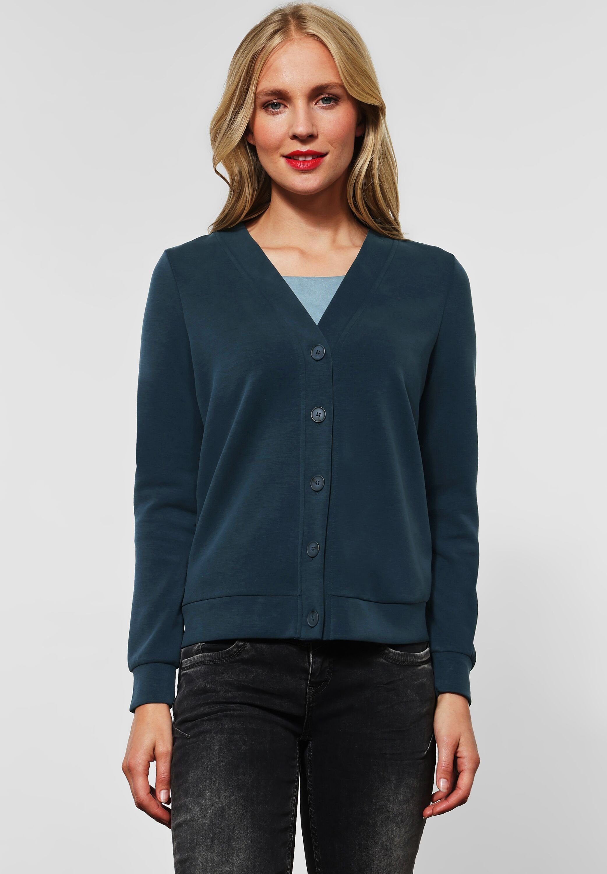 STREET ONE Sweatjacke Shirtjacke im Seiden Look