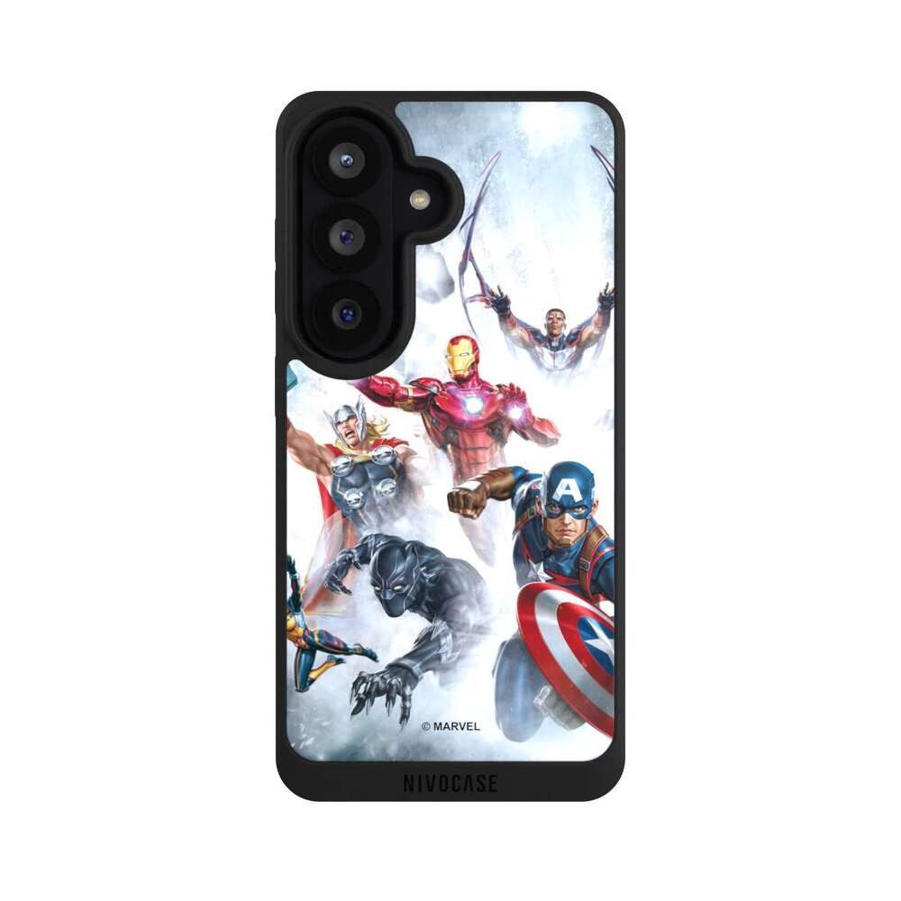 NIVOCASE Handyhülle Marvel The Avengers Offizielles Lizenzprodukt Avengers Jumping at You, Samsung Galaxy S26 Handyhülle Hülle NIVOpure Case Schwarz