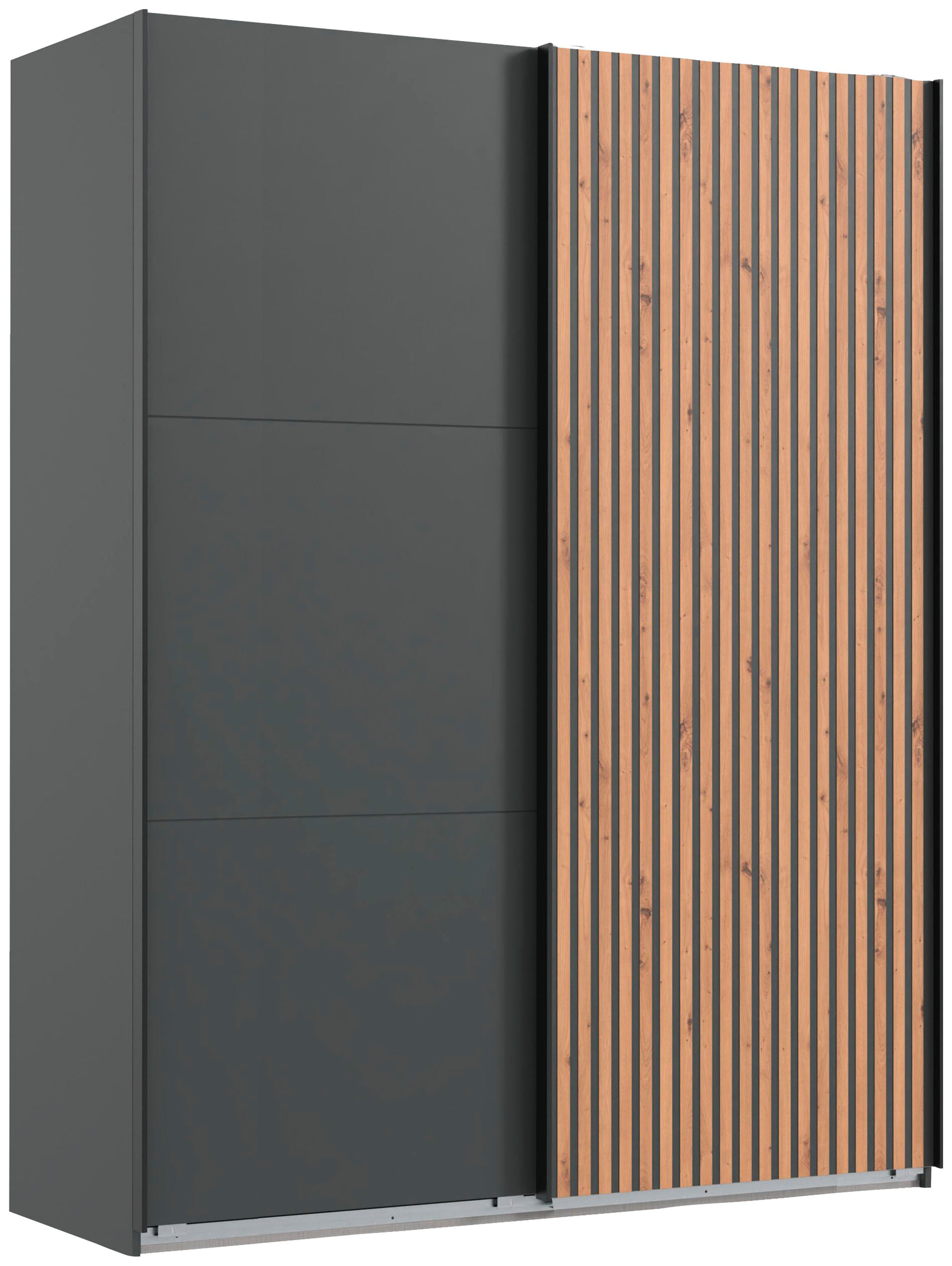 Wimex Schwebetürenschrank Andorra by fresh to go Mit 3D-Leisten für Akustikpaneel-Optik