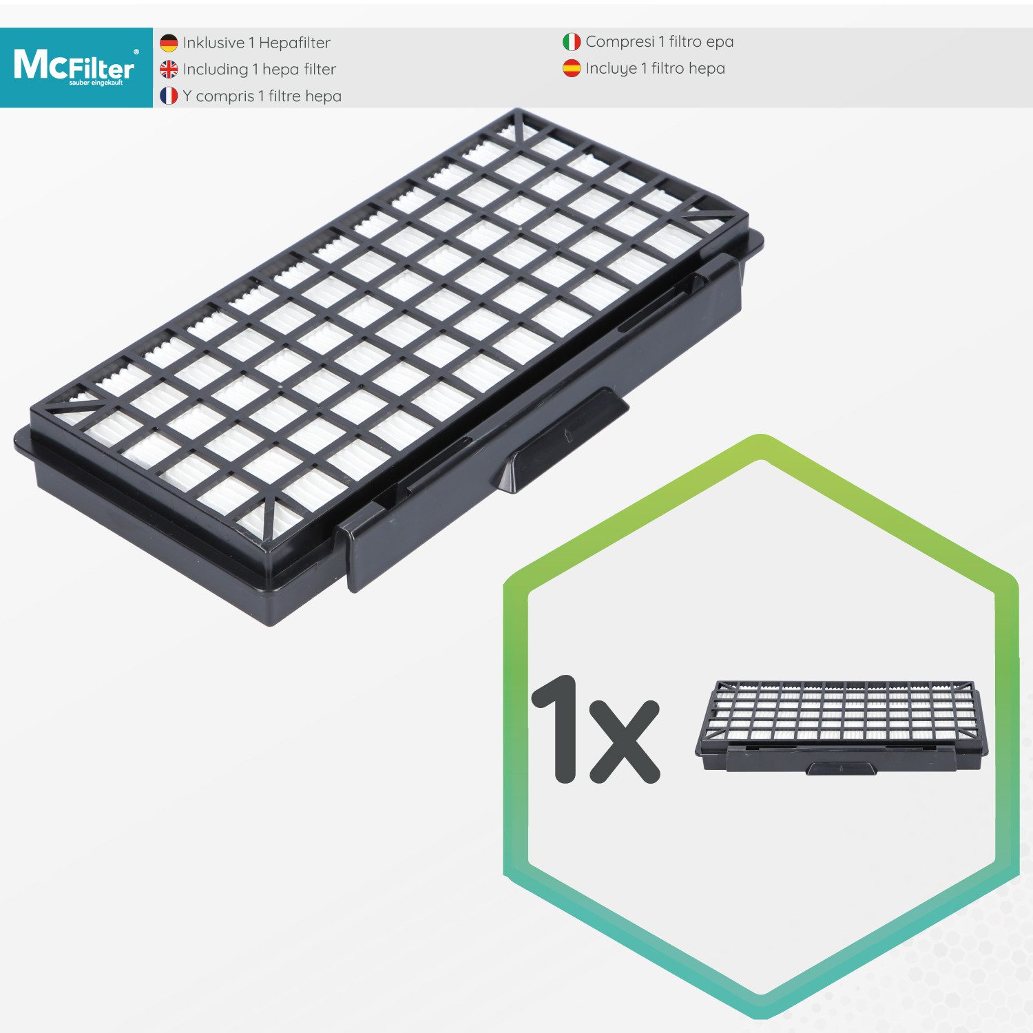 McFilter Staubsaugerbeutel + Hepa-Filter SPARSET, passend für Siemens VSQ5X1230 Q5.0 Extreme Silence Power Staubsauger, 11 St., 5-lagiger Beutel mit Hygieneverschluss + Hepafilter