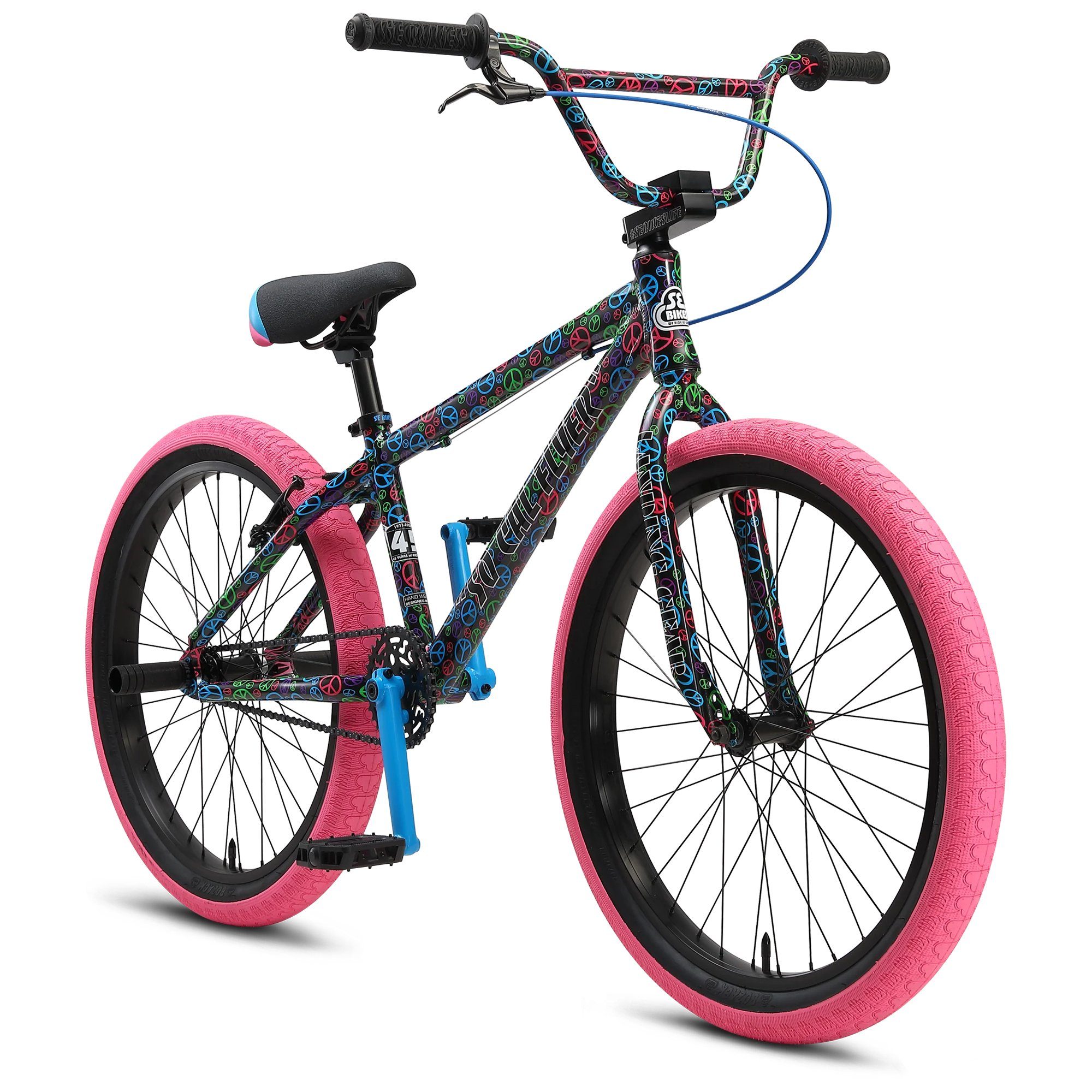 SE Bikes BMX-Rad So Cal Flyer, 1 Gang, ohne Schaltung, BMX 24 Zoll für Erwachsene und Jugendliche ab 160 cm Fahrrad Freestyle peaceful
