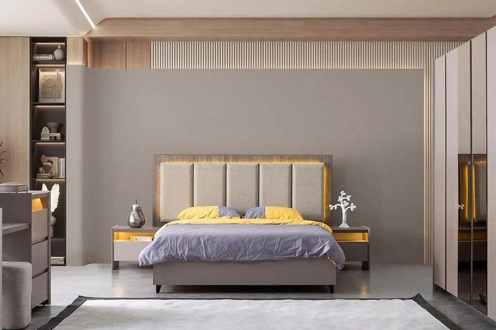 Xlmoebel Polsterbett Luxusbett 200x200 cm - Komfort Ehebett im modernen Design, Made in Europa