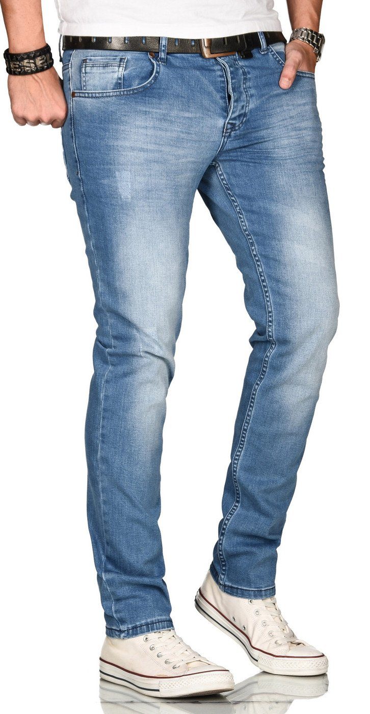 Alessandro Salvarini Straight-Jeans Herren Regular Slim – Stretch Denim 5-Pocket Klassische Jeans mit Elasthan und bequemer Passform