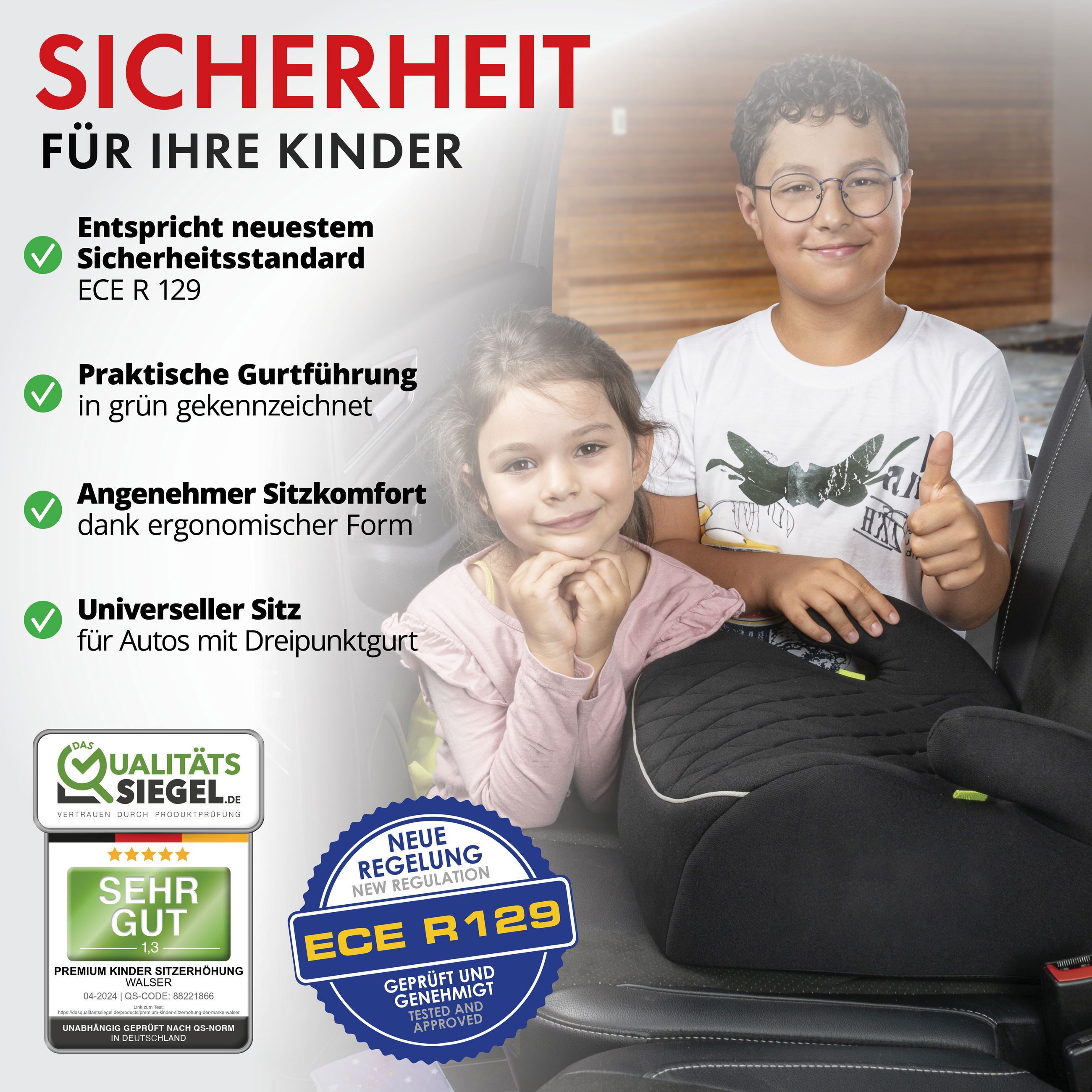 WALSER Autokindersitz Kindersitz Hartschale Andy, ab: ab 4 Jahre, bis: - 10 Jahren, (1 Stück, 1-tlg)