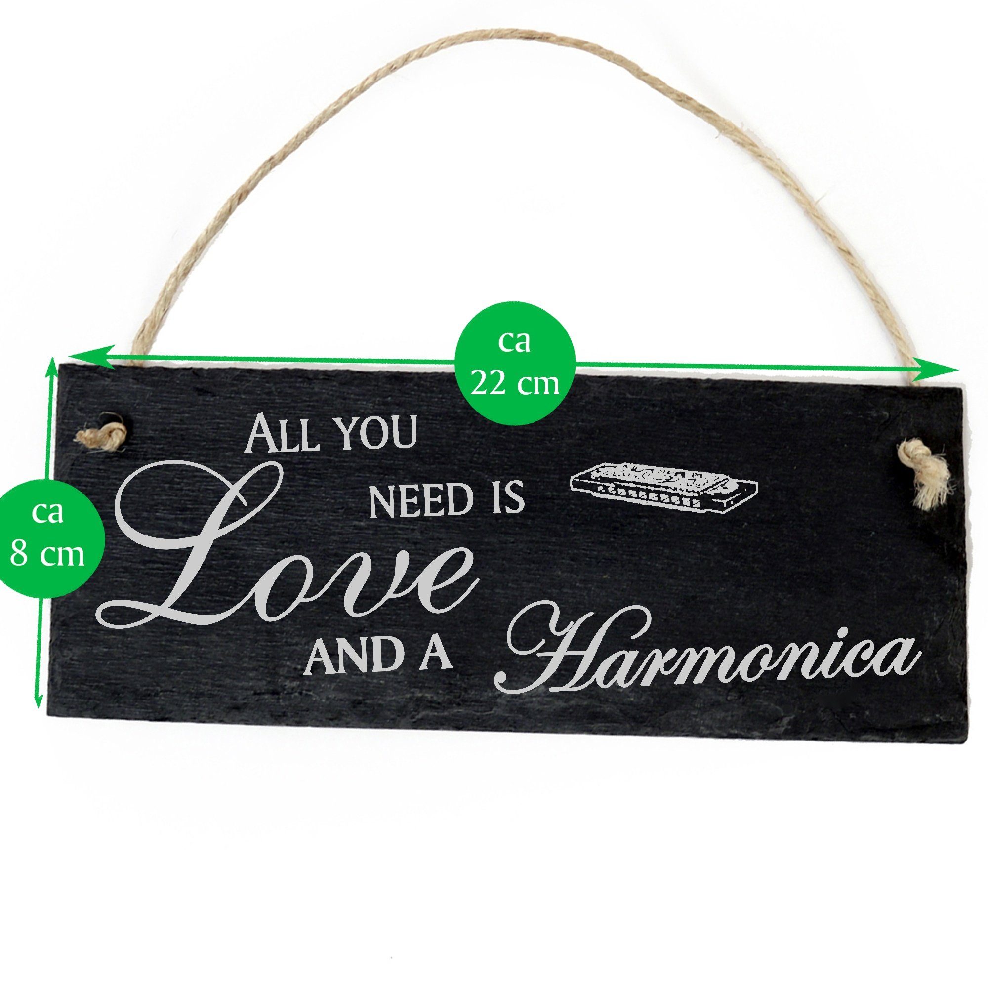 is Dekolando and a Mundharmonika Harmonica 22x8cm All Hängedekoration Love need you