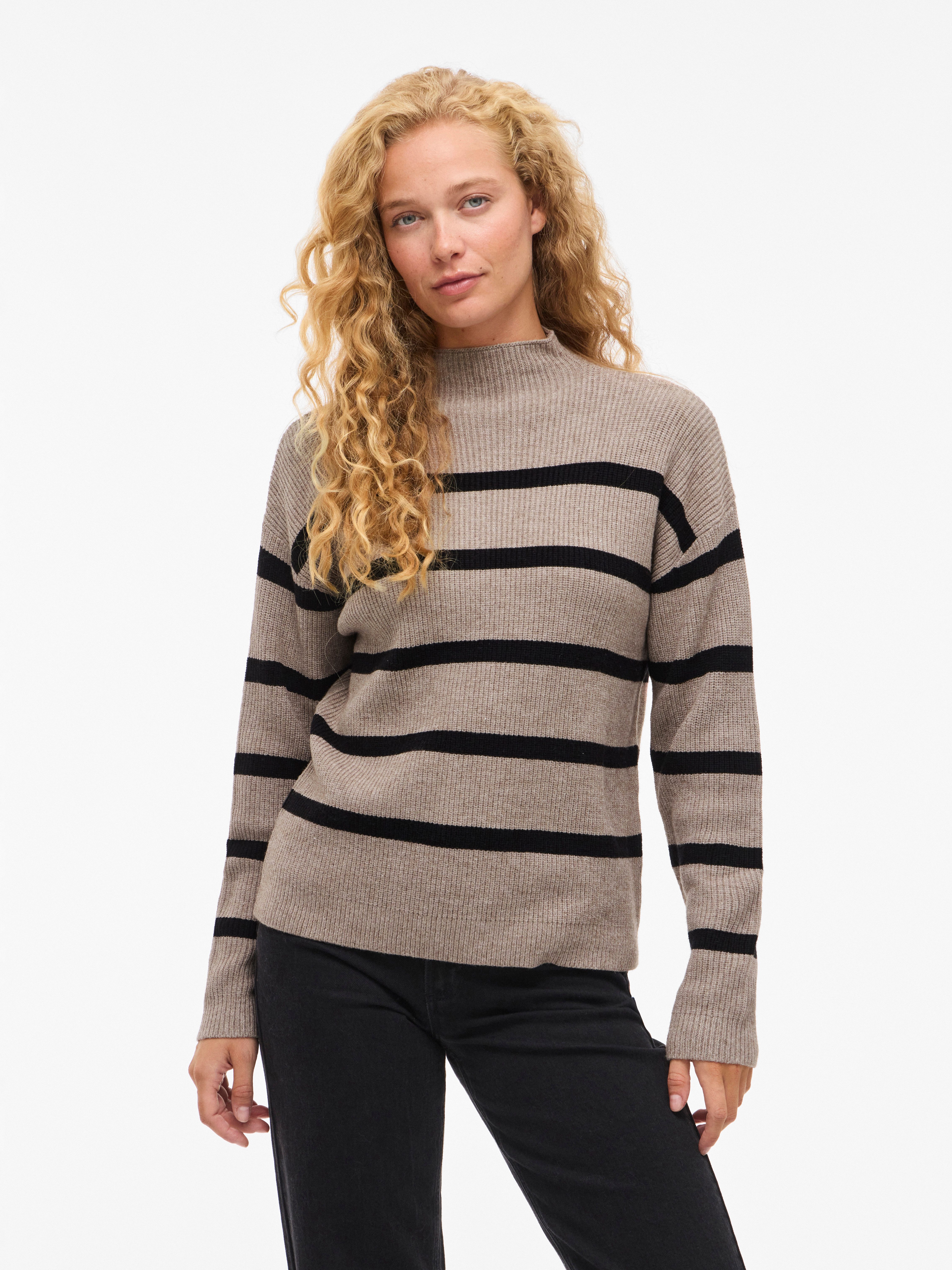 Vila Stehkragenpullover VIRIL MOCKNECK L/S KNIT RIB TOP 2- NOOS günstig online kaufen