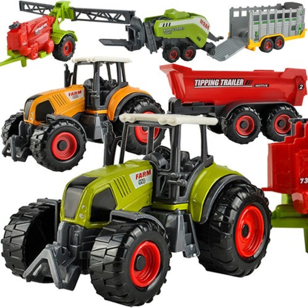 KRUZZEL Spielzeug-Landmaschine Bauernhof Landwirtschafts-Traktor, (Set, 6-t günstig online kaufen