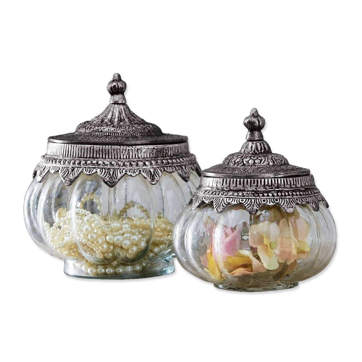 Dose Glasdosen 2er Set Madelon klar/silber