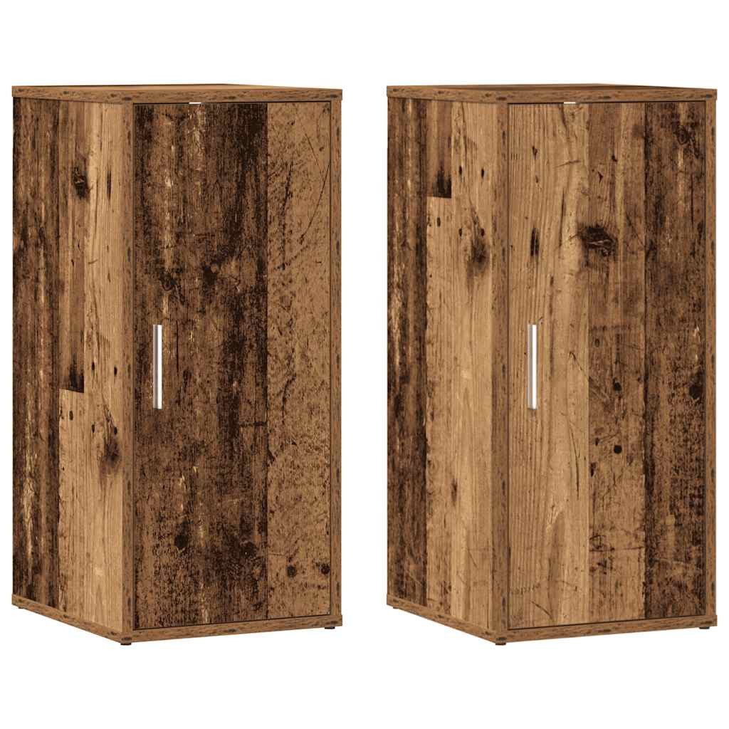 vidaXL Schuhregal Schuhschränke 2 Stk. Altholz-Optik 32x35x70 cm Holzwerkstoff, 1-tlg.