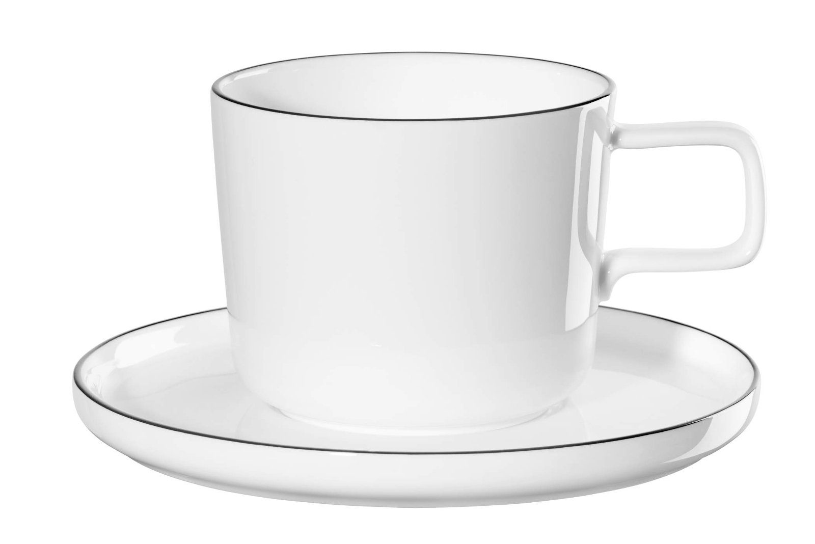 ASA SELECTION Tasse à table oco ligne noire Kaffeetasse m Untere 0,2l, Fine Bone China, Geschirr