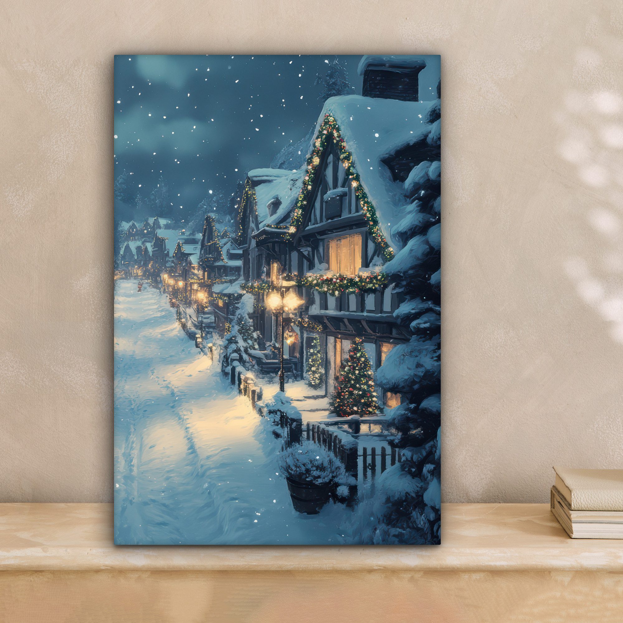 OneMillionCanvasses® Leinwandbild Weihnachtsdorf - Weihnachten - Schnee - W günstig online kaufen