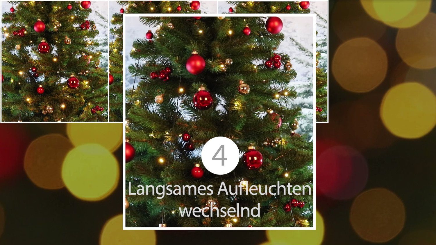 Idena LED-Lichterkette Idena 31108 - LED Lichterkette mit 280 LEDs in Warmweiß, NewTec Weihna
